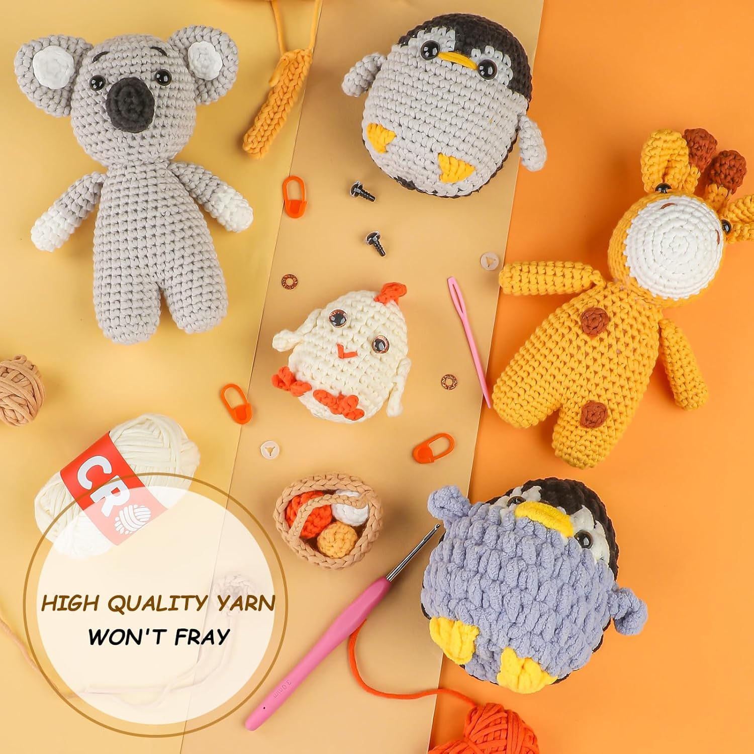 Crochet Kit for Beginners, Beginner Crochet Kit for Adults Kids, Crochet Stuffed Animal Kit, DIY Knitting Kit, Amigurumi Crochet Starter Kit image number 5