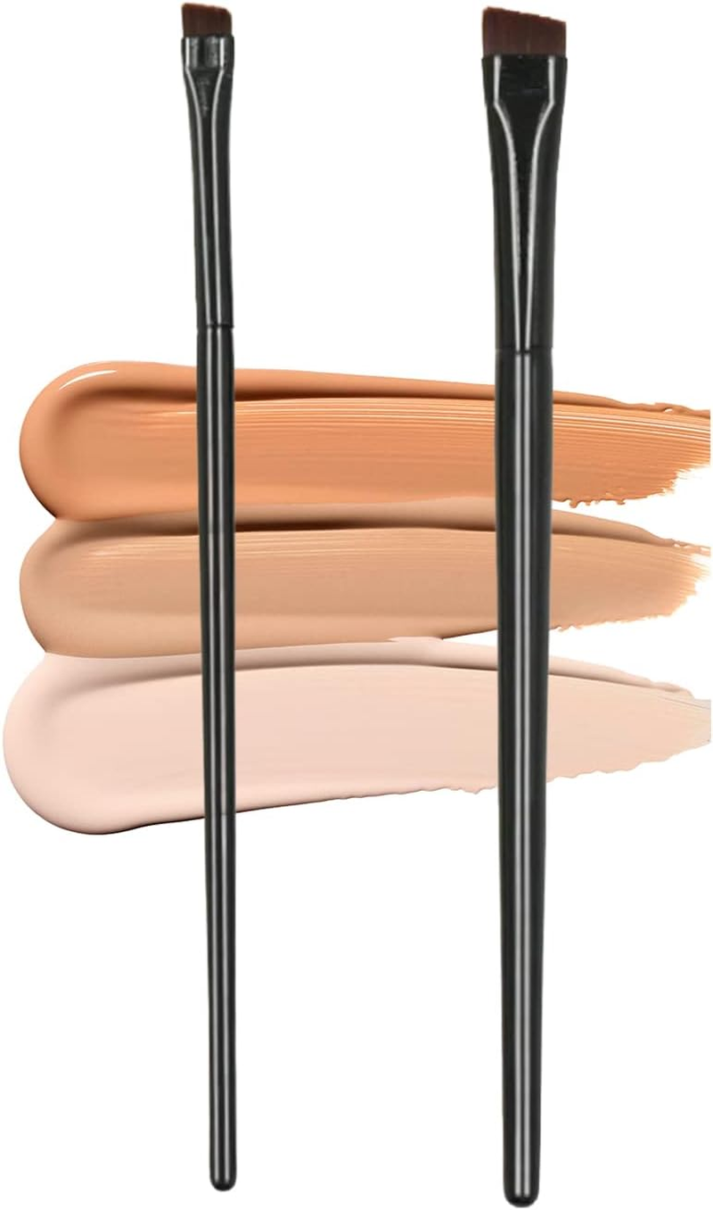 Ksvsonrvi Blade Eyeliner Brush + Eyebrow Brush Set, 2 Pack Fine Angled Eyebrow Tinting Brushes Ultra Thin Flat Eyeliner Makeup Brush Cosmetic Tool