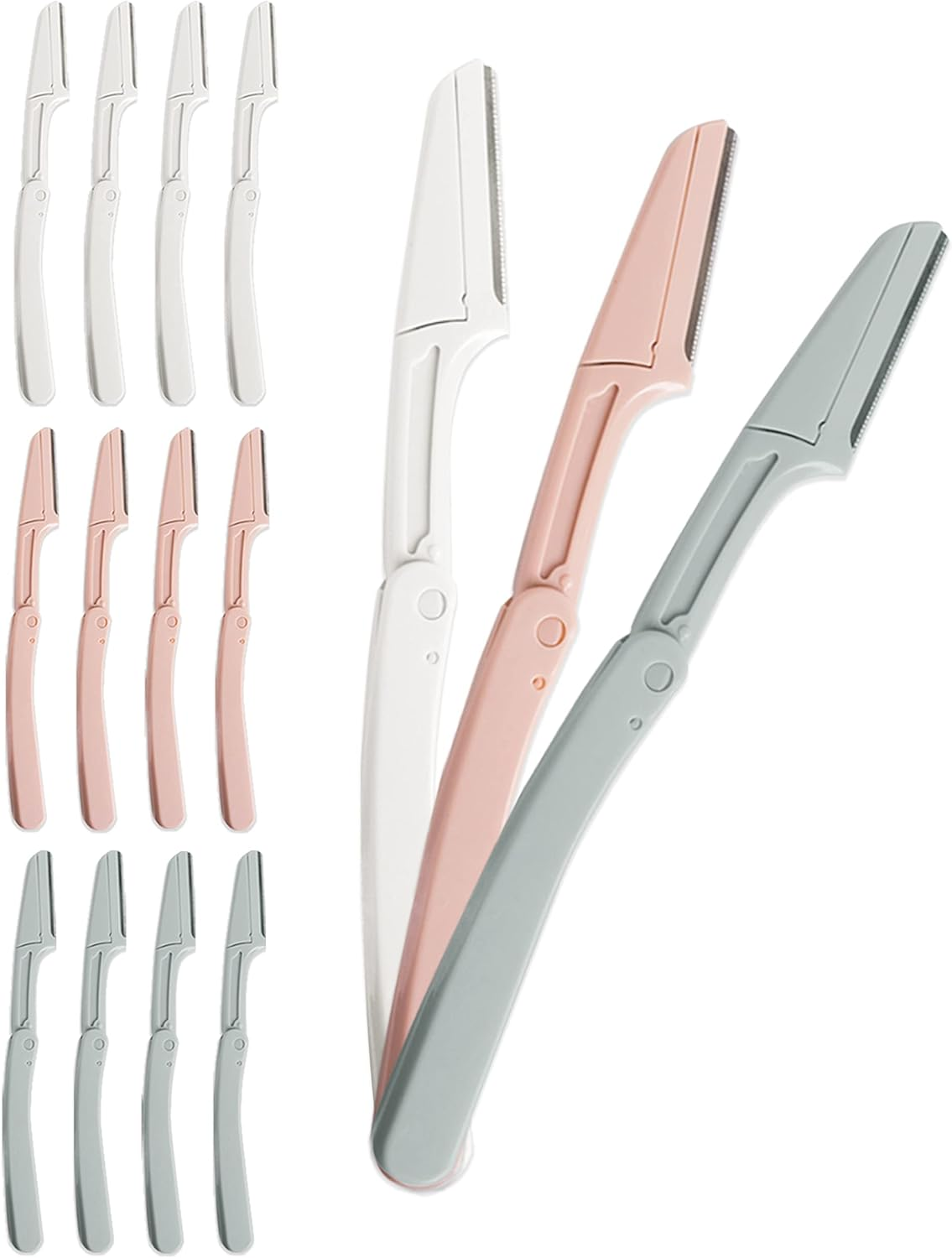 Eyebrow Razors for Women, 15 Pcs Safe Dermaplane Razor, Dermaplaning Tool for Face, Foldable Eyebrow Razor for Women and Men That Helps Smooth the Skin, 3 Colors image number 6