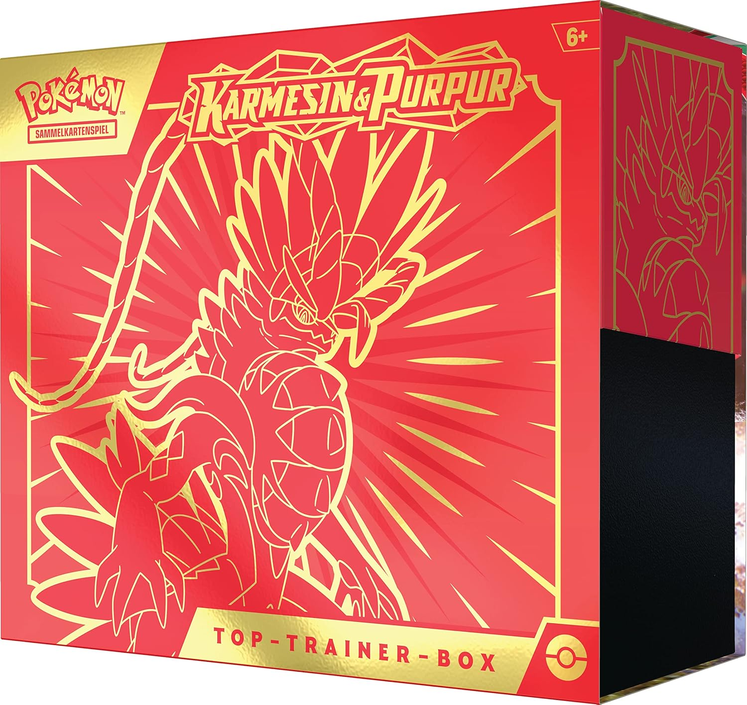 Pok&eacute;mon - Trading Card Game: Top Trainer Box Crimson & Purple (Koraidon) (9 Booster Packs & Premium Accessories) - Coraidon image number 4