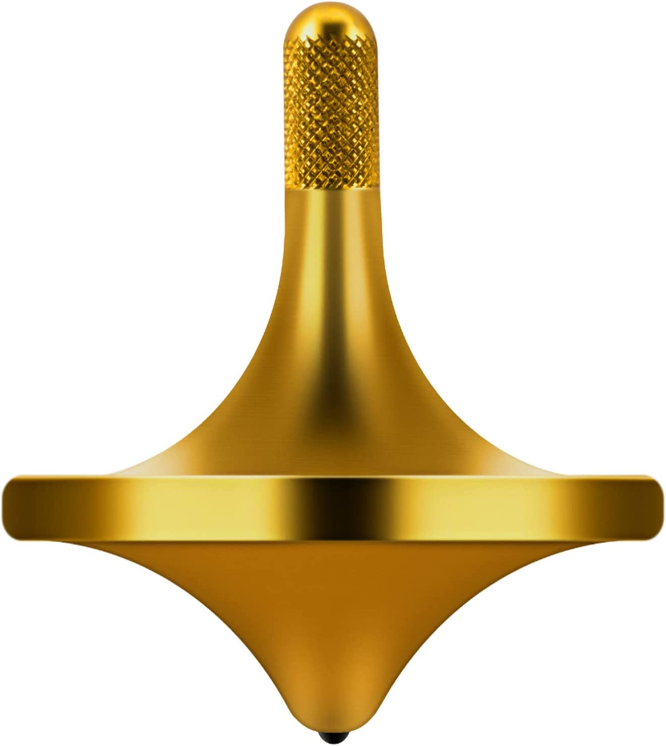 (S, Gold) - CHEETOP Precision Brass Spinning Top,Elegant Stable Metal Desktop Toy Gyro,Relaxation Toy,Hardest Silicon Nitride Is Inlaid at the Bottom,Quiet Noiseless (Small Size Gold-Diameter 24Mm) image number 4