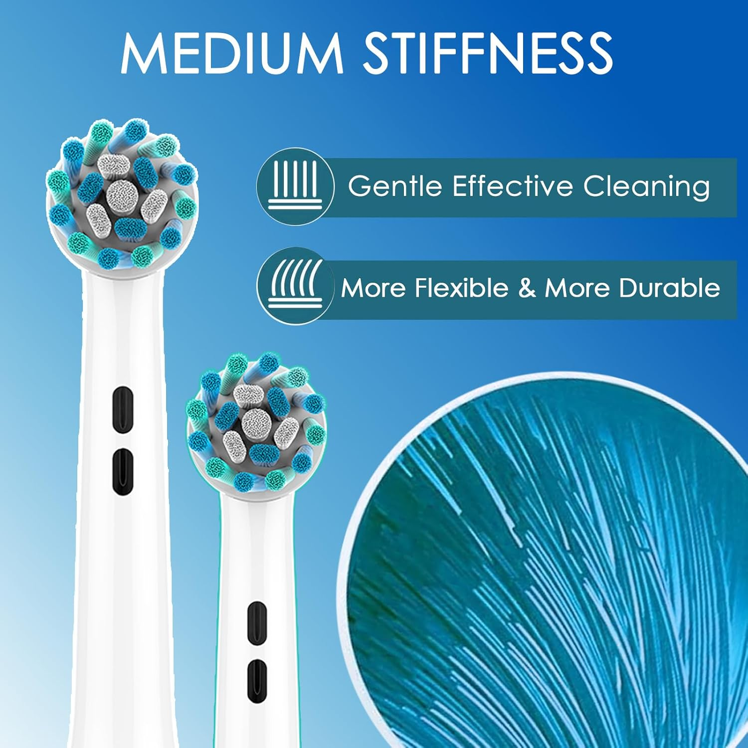 Cross Toothbrush Heads Compatible with Oral B Pro Toothbrush, Vitality Plus, Pro 700 100 300 2000, Replacement Brush Heads Cross Bristles for Teeth Clean image number 3