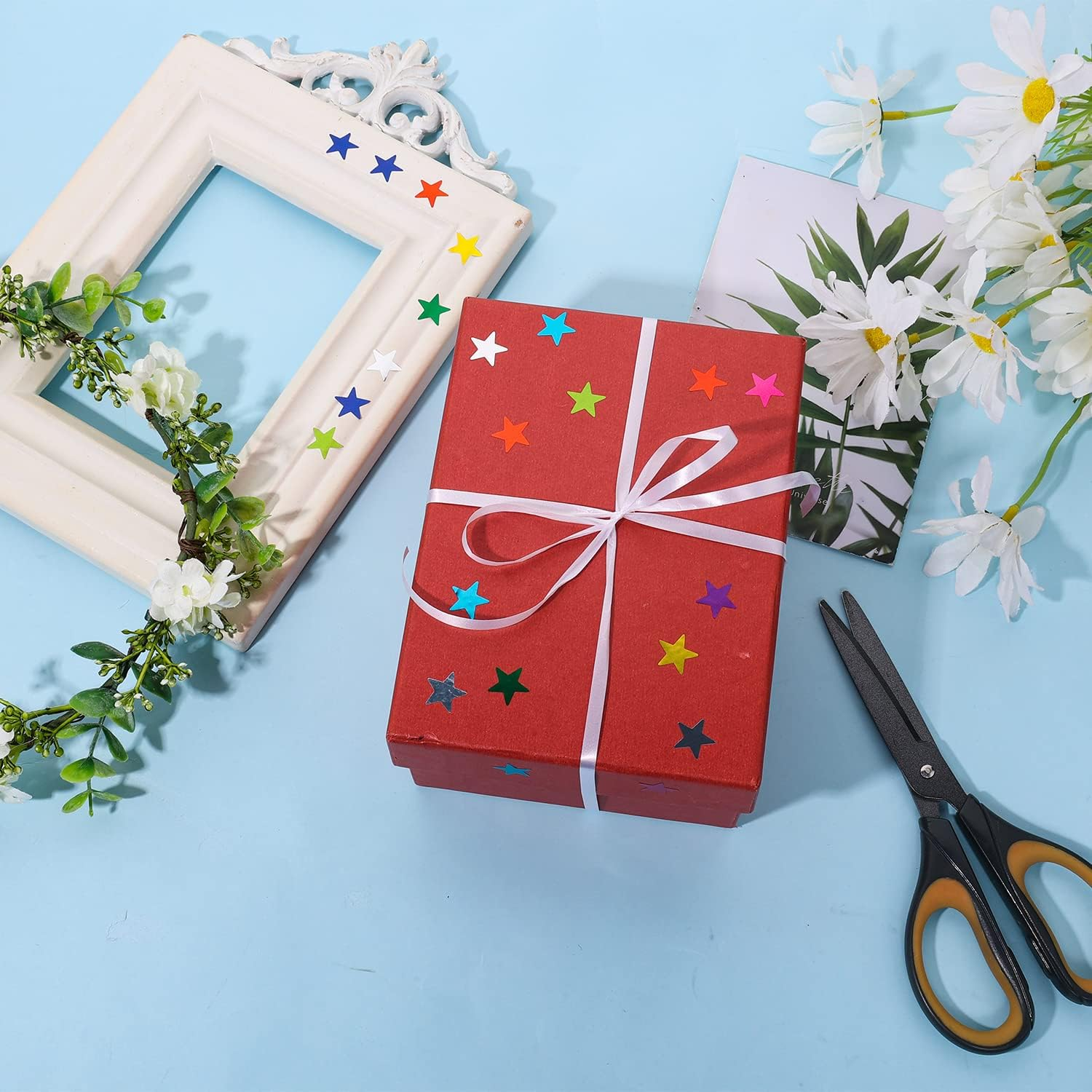 1620Pcs/ 30Sheets Small Star Stickers, 1.3Cm/0.5 Inch Foil Star Stickers Incentive Reward Star Stickers for Kids Craft Wall Home School Office (Gold, Silver, Colored) image number 1