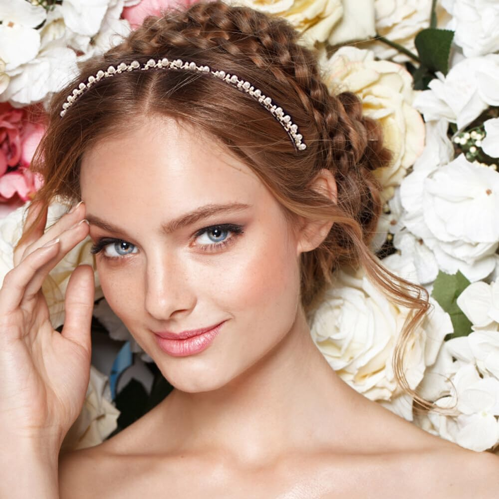 Kytpyi Rhinestone Headband, Bridal Hair Accessories, 3PCS Headband for Short Hair Long Hair, Women Girls Bridesmaid Bride Simple Elegant Tiara for Wedding Party Birthday Celebration Etc image number 4