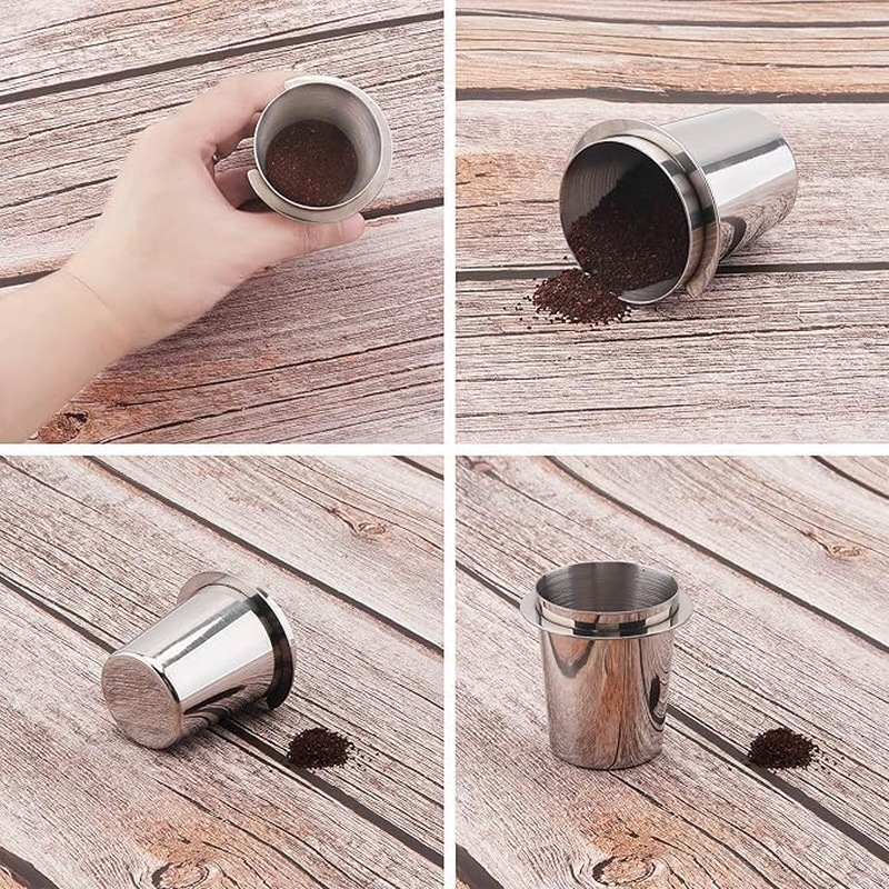 Coffee Dosing Cup, Coffee Machine Powder Cup, Stainless Steel Espresso Coffee Powder Feeder Part, Coffee Grinder Powder Cup Compatible with 51/54/58 MM Portafilter, Coffee Machine Accessory (51MM) image number 2