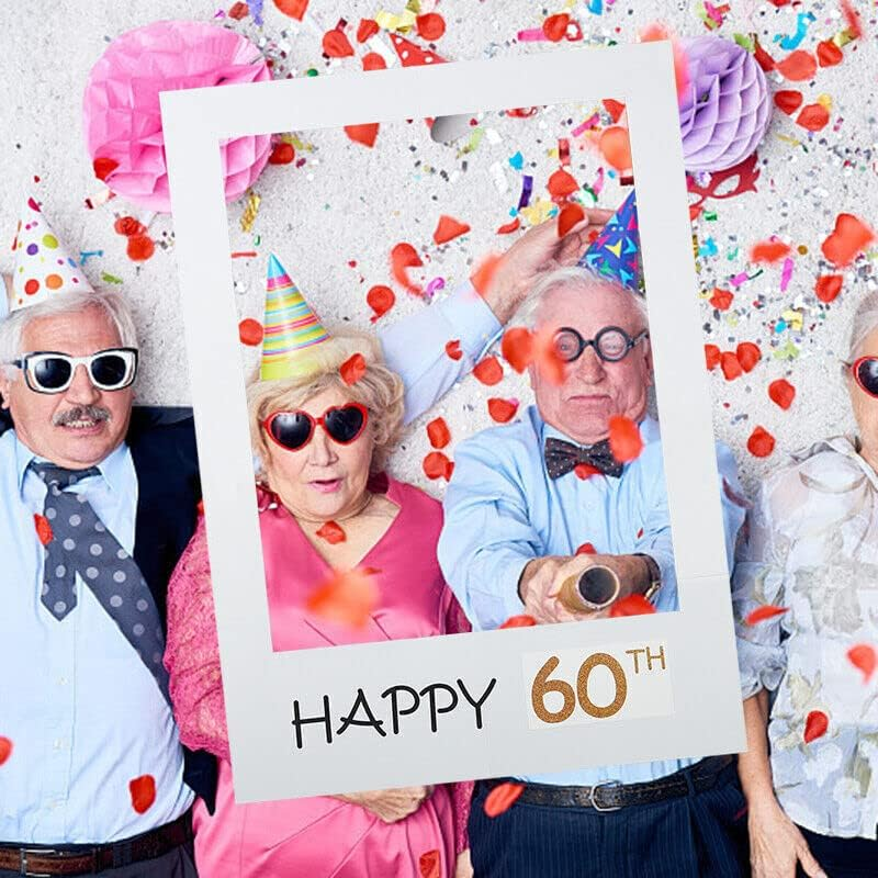 1Th 18Th-60Th Photo Booth Props Picture Frame Wedding Birthday Party Decoration - Durable Large Cardboard Frame - Perfect Party Decoration for Men, Women, Kids - Easy to Use and Lightweight - Happy 1St image number 4