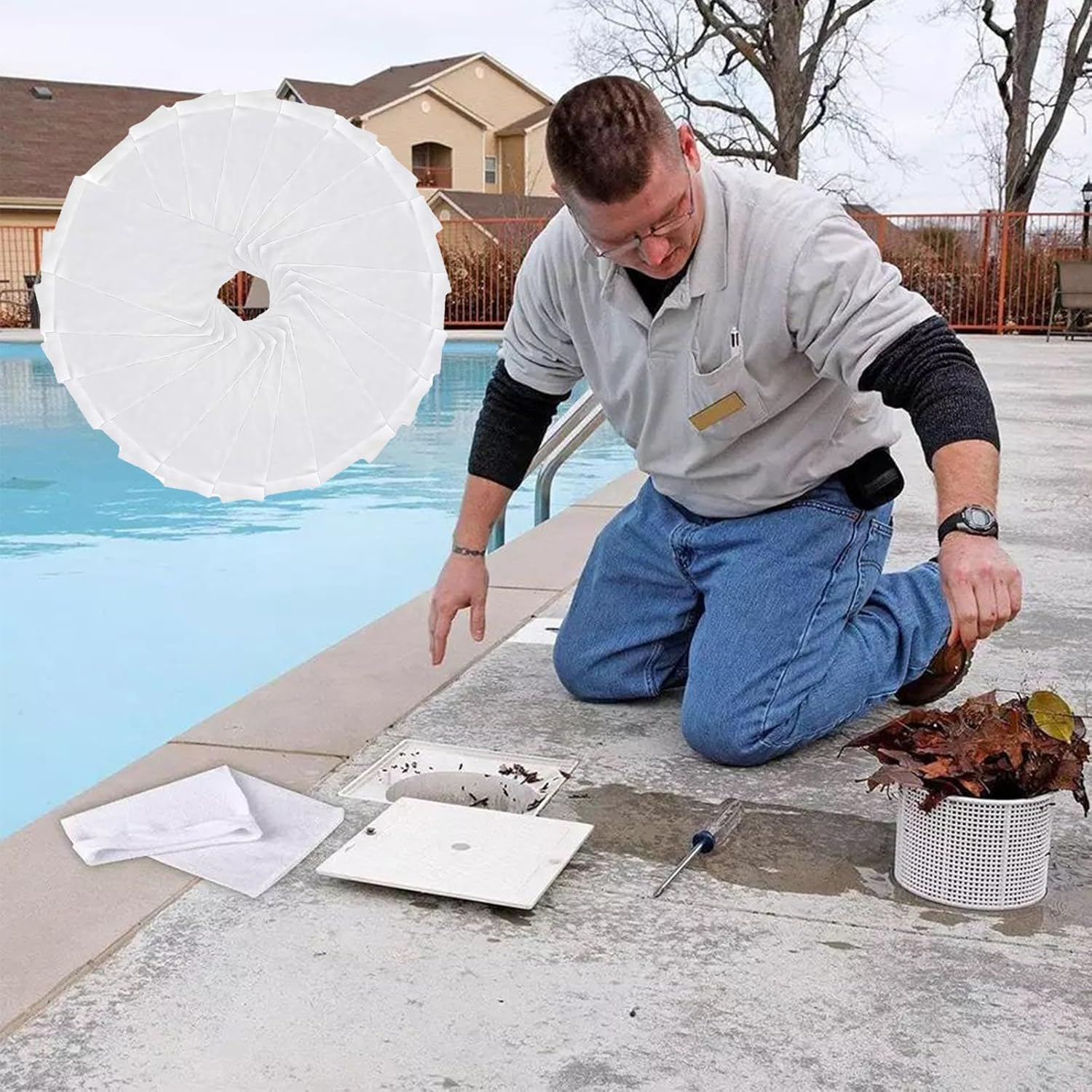 20Pcs Pool Filtersaver Socks Net,Pool Skimmer Socks,Pool Filter Basket Saver Socks,Net for Filter Skimmer Basket,Pool Skimmer Baskets Accessories for Debris and Leaves Inground image number 1