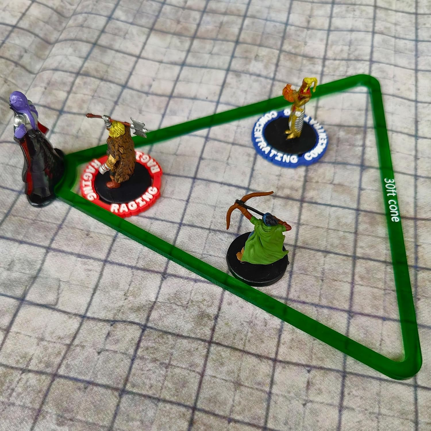 Futhark DND AOE Spell Templates, Set of 16 - Precise Acrylic Area of Effect DND Spell Effect Templates for Any RPG, DND Accessories for Dungeons & Dragons, D&D DM Gift (16-Piece Set of Frame) image number 6