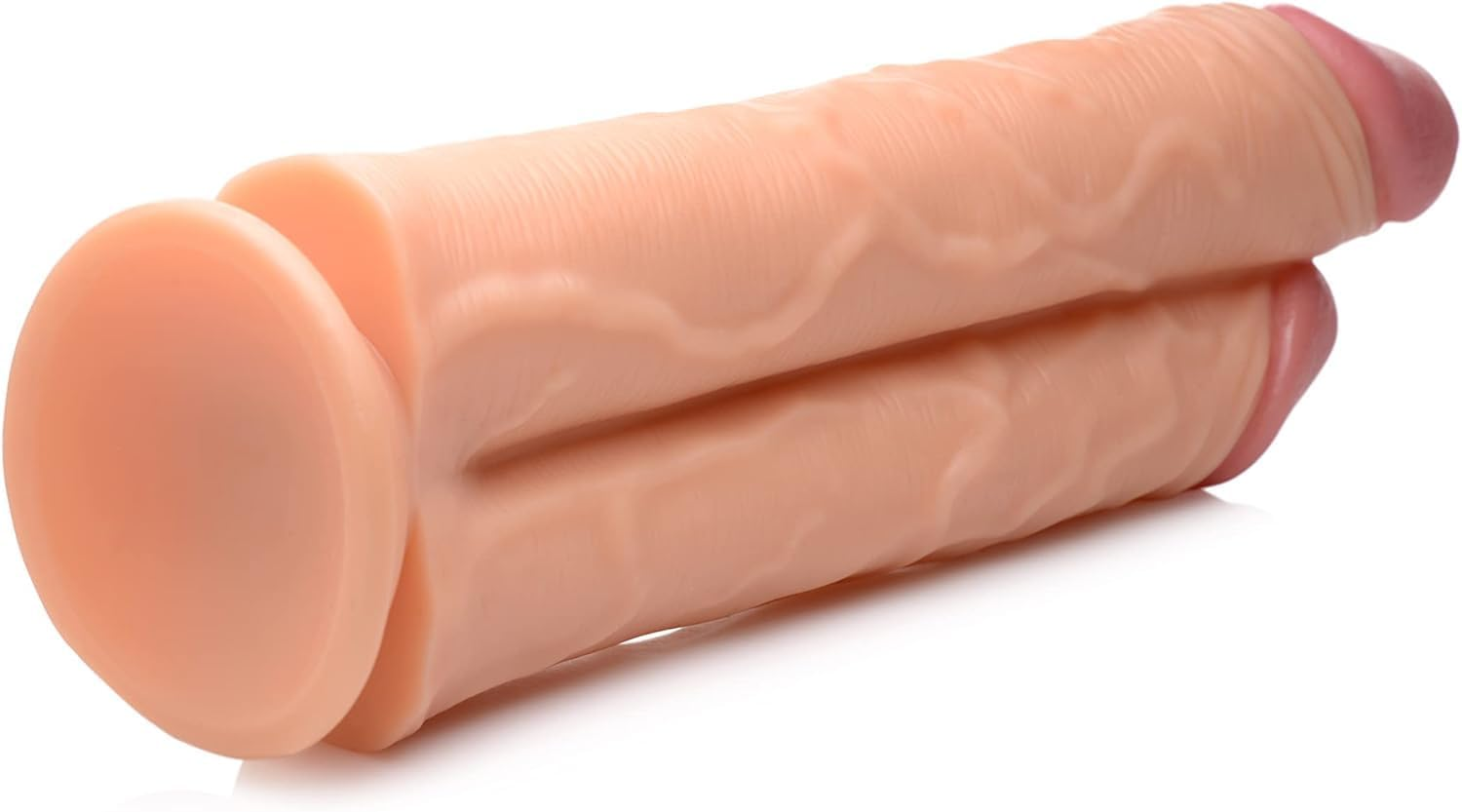 Realistic Thick Double Dildo Dong with Suction Cup Base Big Cock Dual Dicks for Pussy Vagina Anal Stimulator Female Masturbator Double Penetration Stuffer Adult Sex Toy image number 4