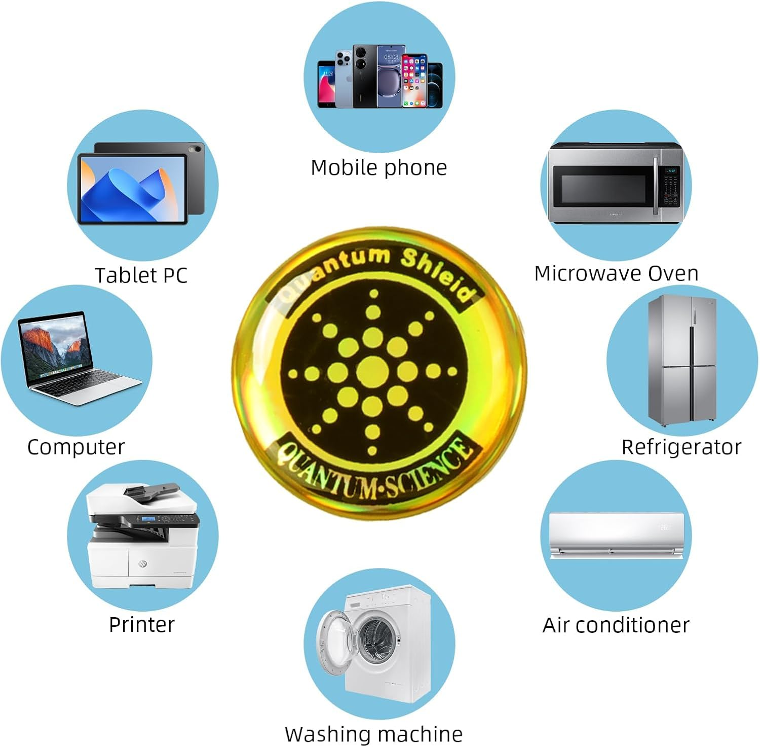 EMF Stickers Blocker Neutralize Shield Protection - 6Pcs EMF Blocker for Cell Phone/Laptops/Tv/Electronic Devices, Quantum Shield Stickers for Wifi/5G Radiation Protection (6, Silver) image number 2