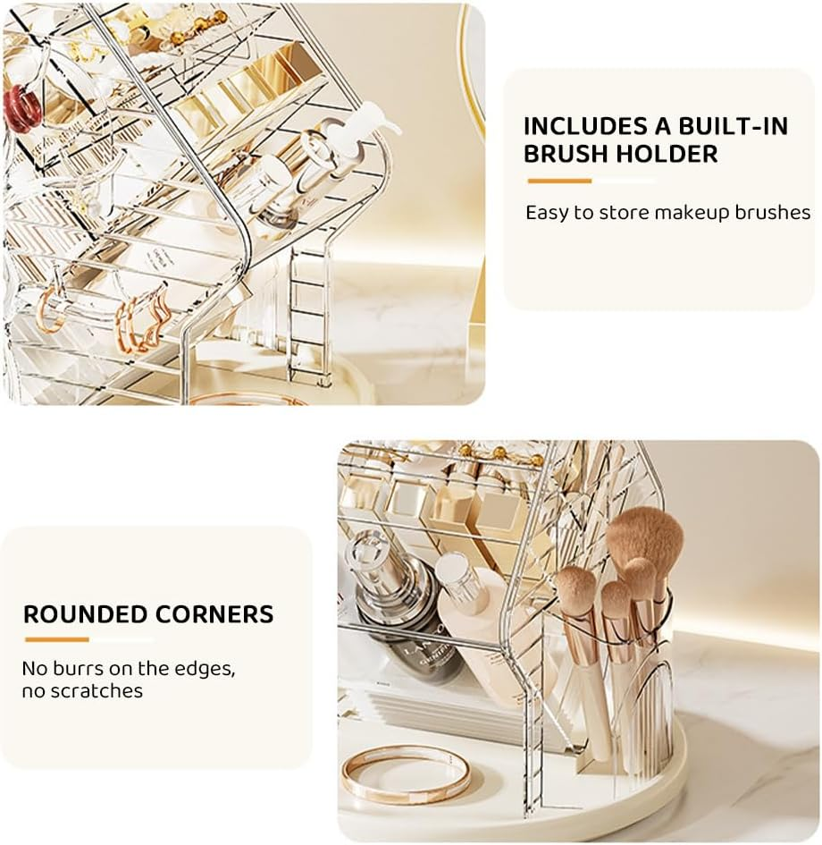 Ranqisys Bamboo Mug & Cup Holder Rack with 6 Hooks &ndash; Multifunctional Countertop Coffee & Tea Cup Storage Stand, Space-Saving Kitchen Organizer for Cups, Dishes & Spices image number 2