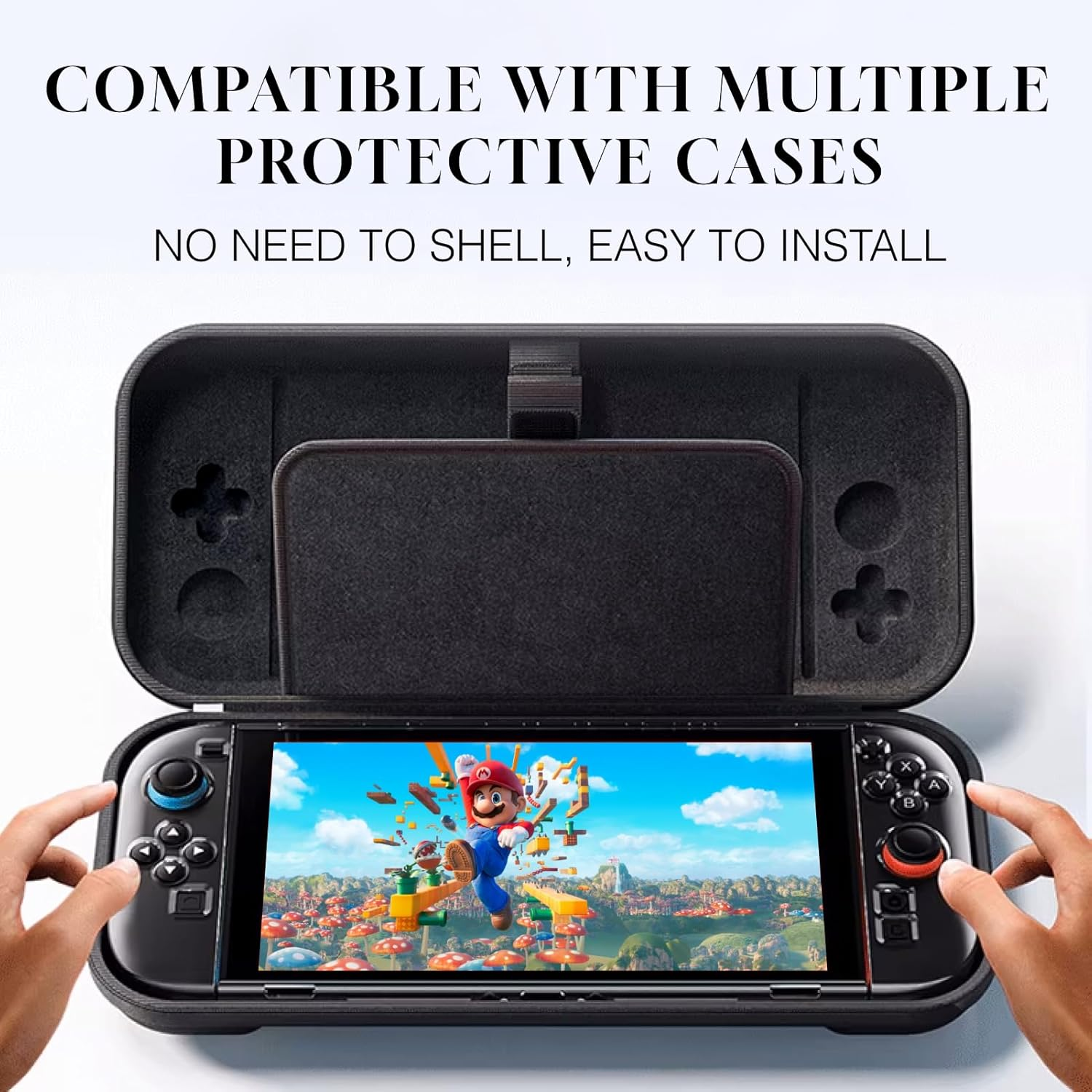 Apply to Slim Carrying Case for Nintendo Switch 2 (2025 Model), Odorless Felt Protective Hard Shell, Military-Grade Drop Protection, 10 Game Card Slots, Portable Travel Storage Case image number 1