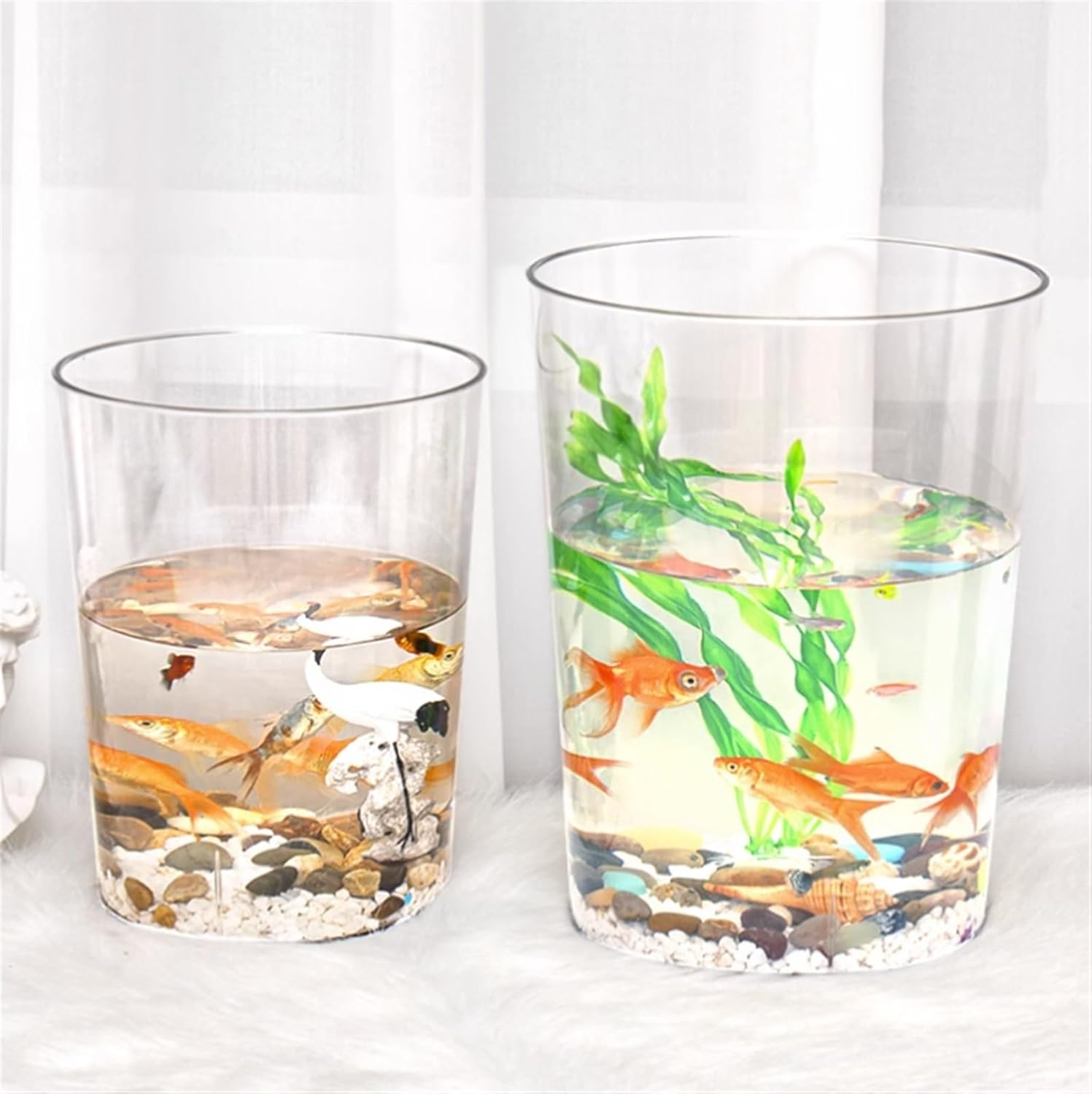 Aquariums Aquarium Tank Acrylic Clear Fish Tank Acrylic Drop-Proof Home Aquarium Set Ecological Aquatic Plants Goldfish Breeding Decorative Ornaments Fish Bowl (Size : Medium) image number 5
