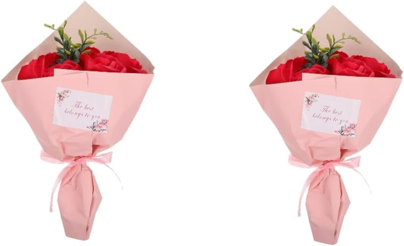 Cabilock 2Pcs Beautiful Soap Flowers Artifical Fake Flowers for Home Decor Valentine'S Day image number 6