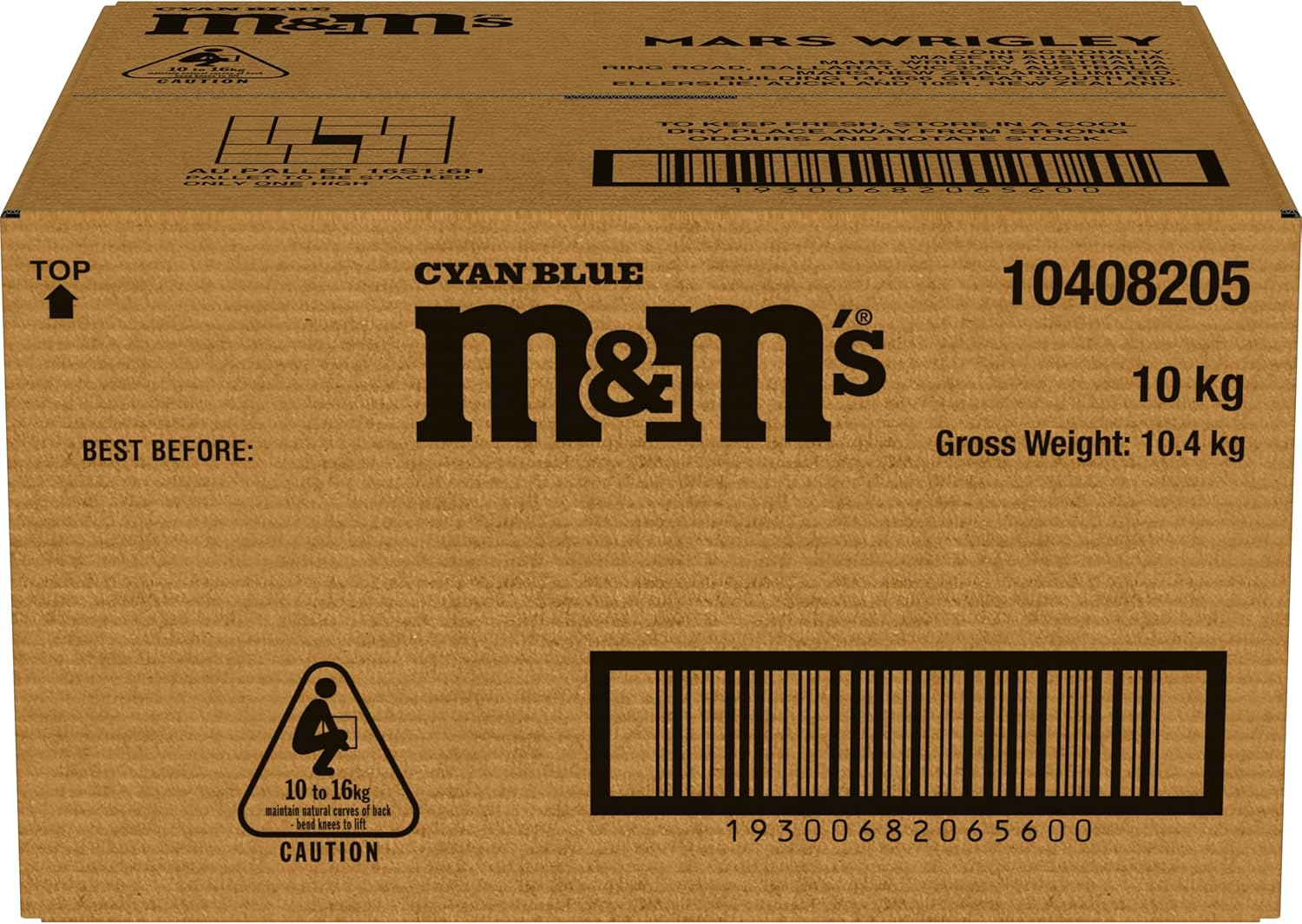 M&M'S Blue Milk Chocolate Bulk 10KG Carton - for Graduation, Wedding, 4Th of July, Birthdays, Party Bowls, Baby Showers, Gender Reveal Ideas, Easter, Baking