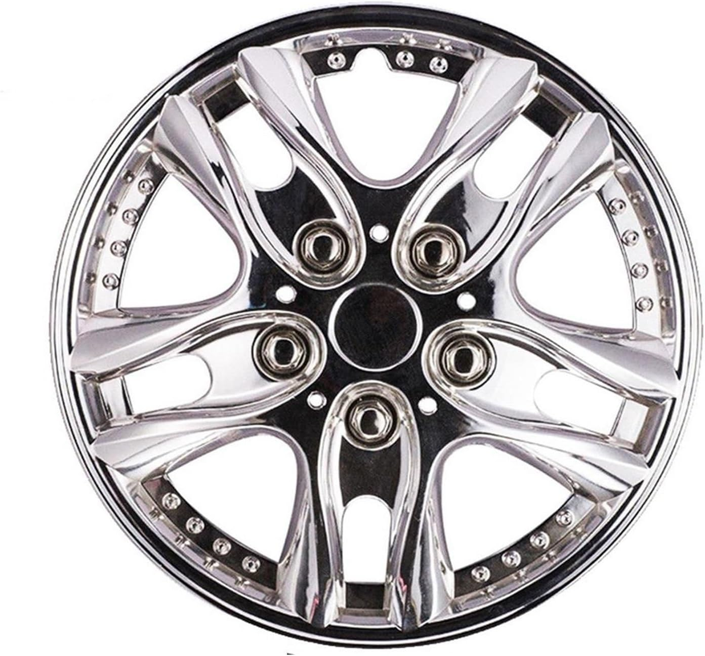 12 Inch 4Pcs Car Chrome Wheel Rim Skin Cover Hub Caps Hubcap Wheel Cover Sliver Alloy Wheel Center Cap image number 2