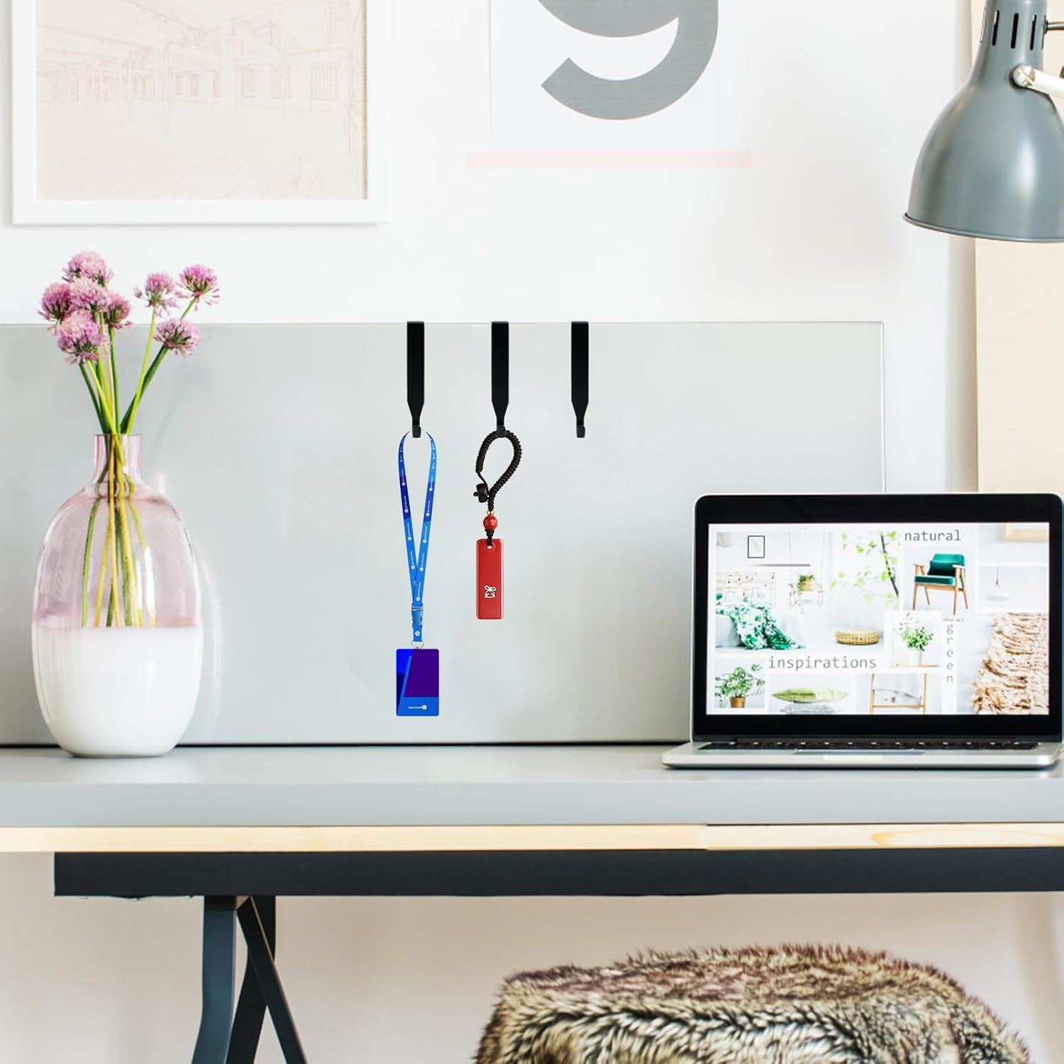 10 Pcs Adjustable Cubicle Wall Hooks Black Metal Cubicle Hangers Cubicle Accessories with Cross Screwdriver Universal Partition Hanger for 1.35 to 3.5 in Inch Thick Wall Panels (Black)