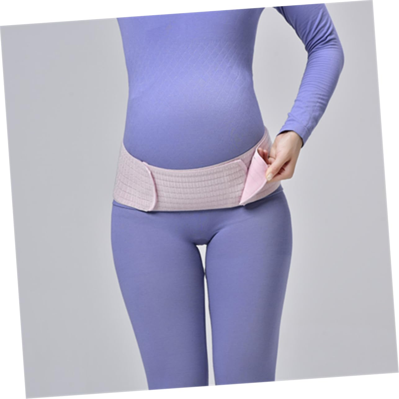 Pregnant Women Belt and Postpartum Pelvic Belly Band Dual-Layer Breathable Abdominal Support Waist Care Belt Pregnancy Protector Pink Free Size image number 3