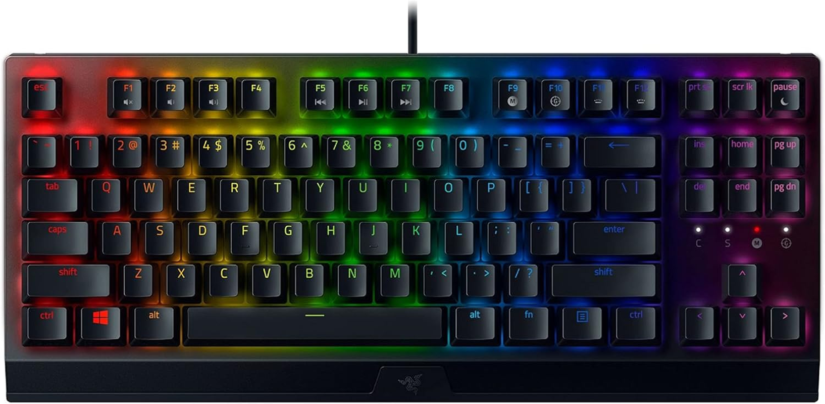 Razer Blackwidow V3 Mechanical Gaming Keyboard: Green Mechanical Switches - Tactile & Clicky - Chroma RGB Lighting - Compact Form Factor - Programmable Macro Functionality - Quartz image number 3