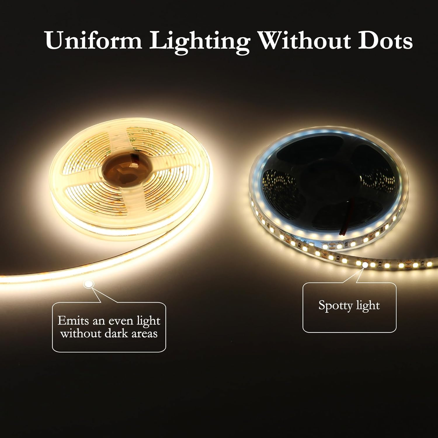 JOYLIT COB Indoor LED Strips 24V Natural White 4000K 6M 320Leds/M CRI 90+, Dimmable LED Strip Light for Indoor Decoration Bedroom Kitchen Wardrobe Shelf image number 5