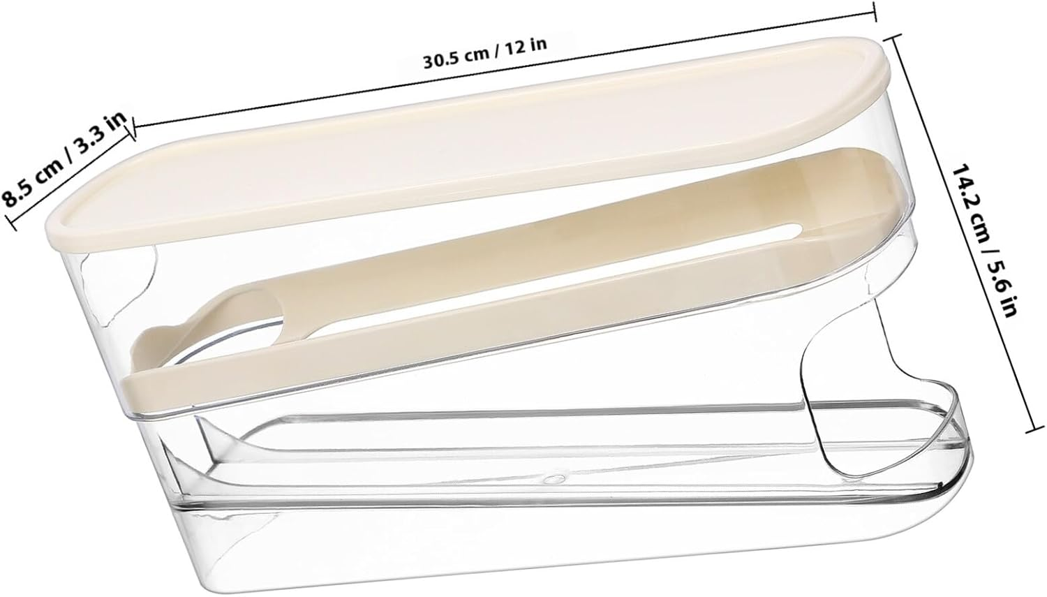 GAROZATION Egg Container Roller Dispenser with Lid Double Deck Refrigerator Door Shelf Storage Kitchen Egg Organizer Box for Home Food Storage image number 5