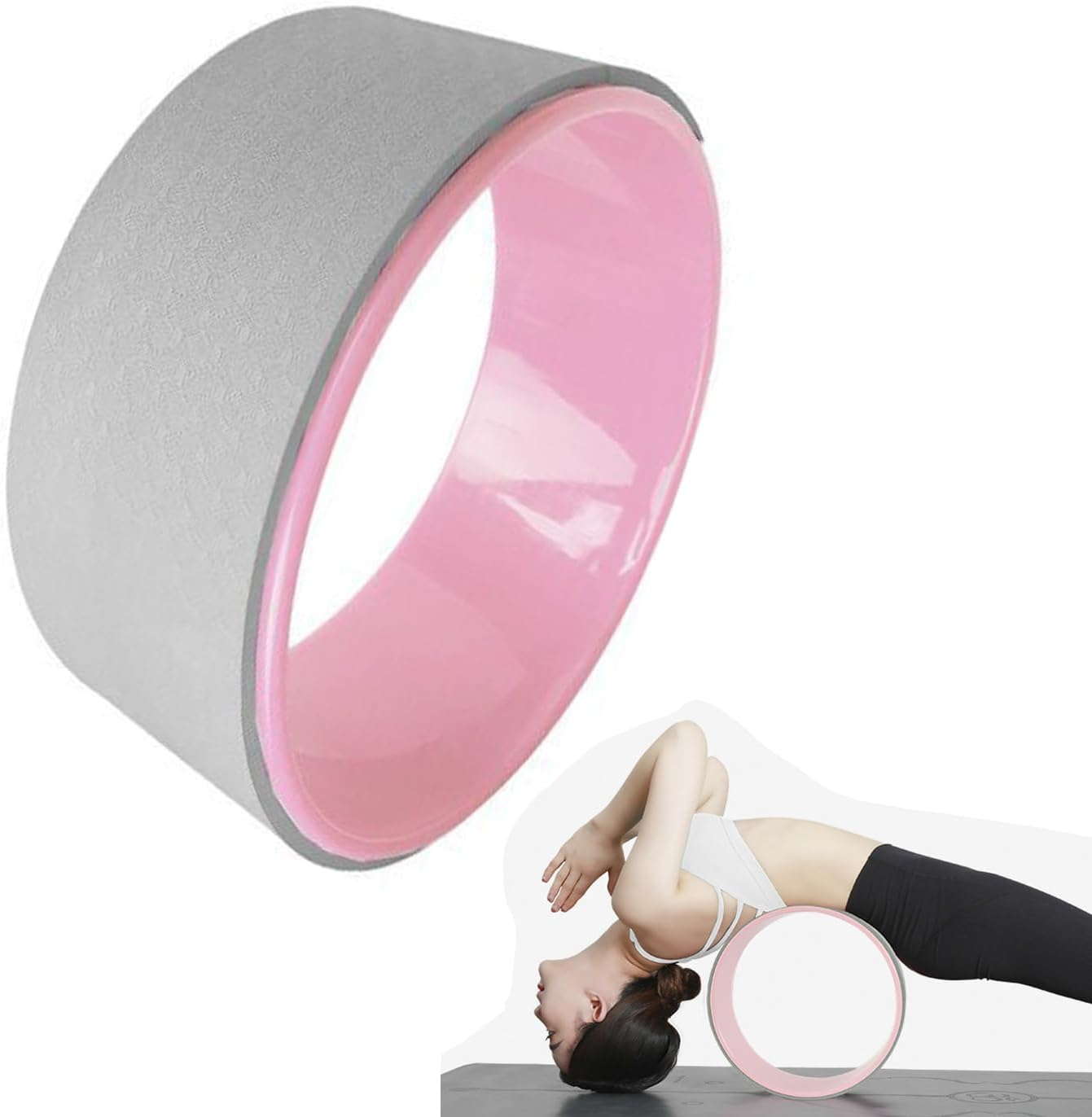 Yoga Wheel Back Stretcher, Fitness Yoga Wheel for Stretching, Yoga Prop Wheel, Comfortable Support for Yoga Poses, Body Sport Yoga Back Roller for Relieve Back Pain, Exercise Yoga Backbend Wheel image number 5