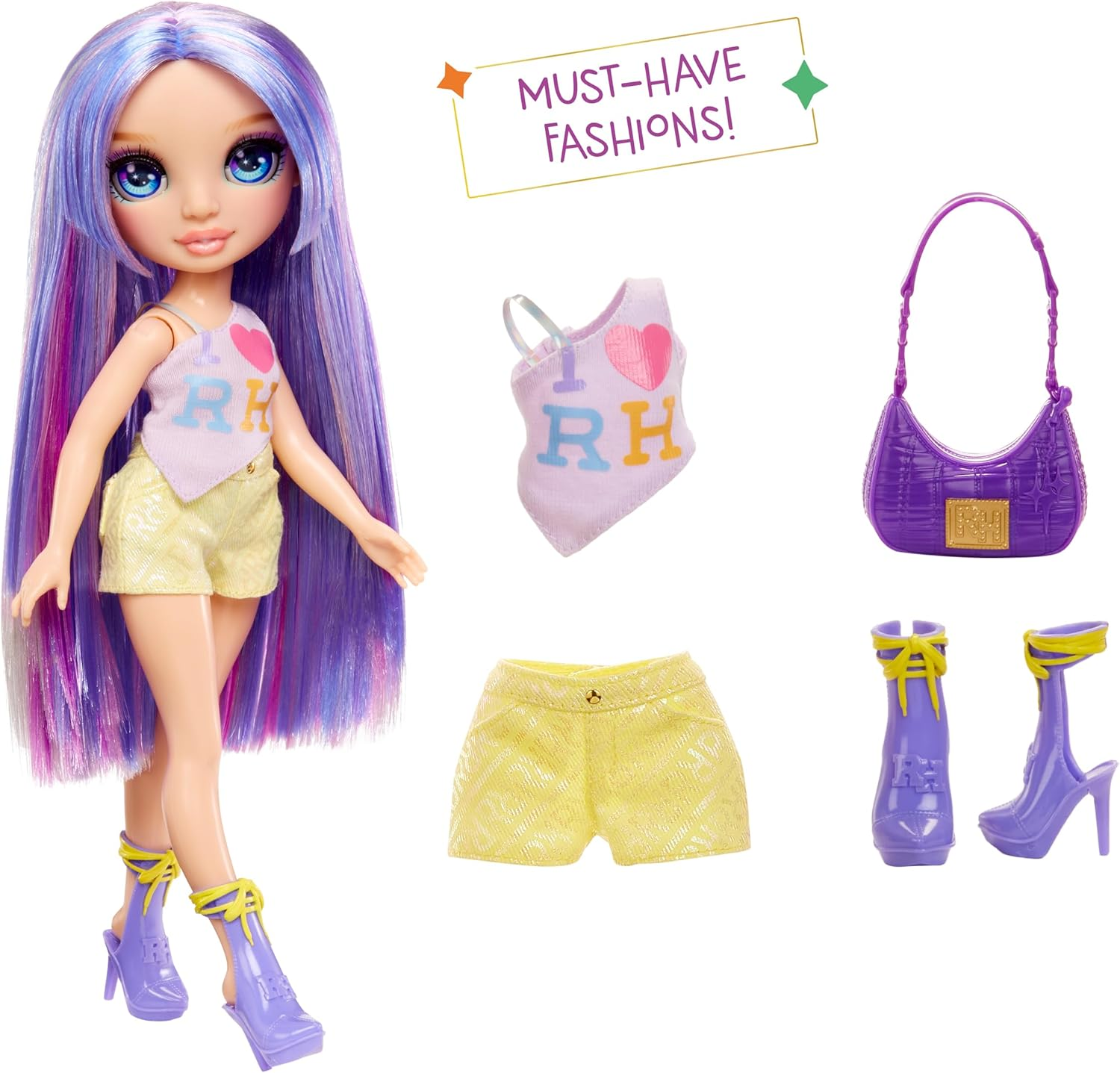 Rainbow High My Fashion Style - Violet - Purple 27Cm Fashion Doll with Statement Outfit, Stylish Handbag, Fun Toy Present for Girls, Suitable for Children Ages 4-12 Years - Amaya image number 5