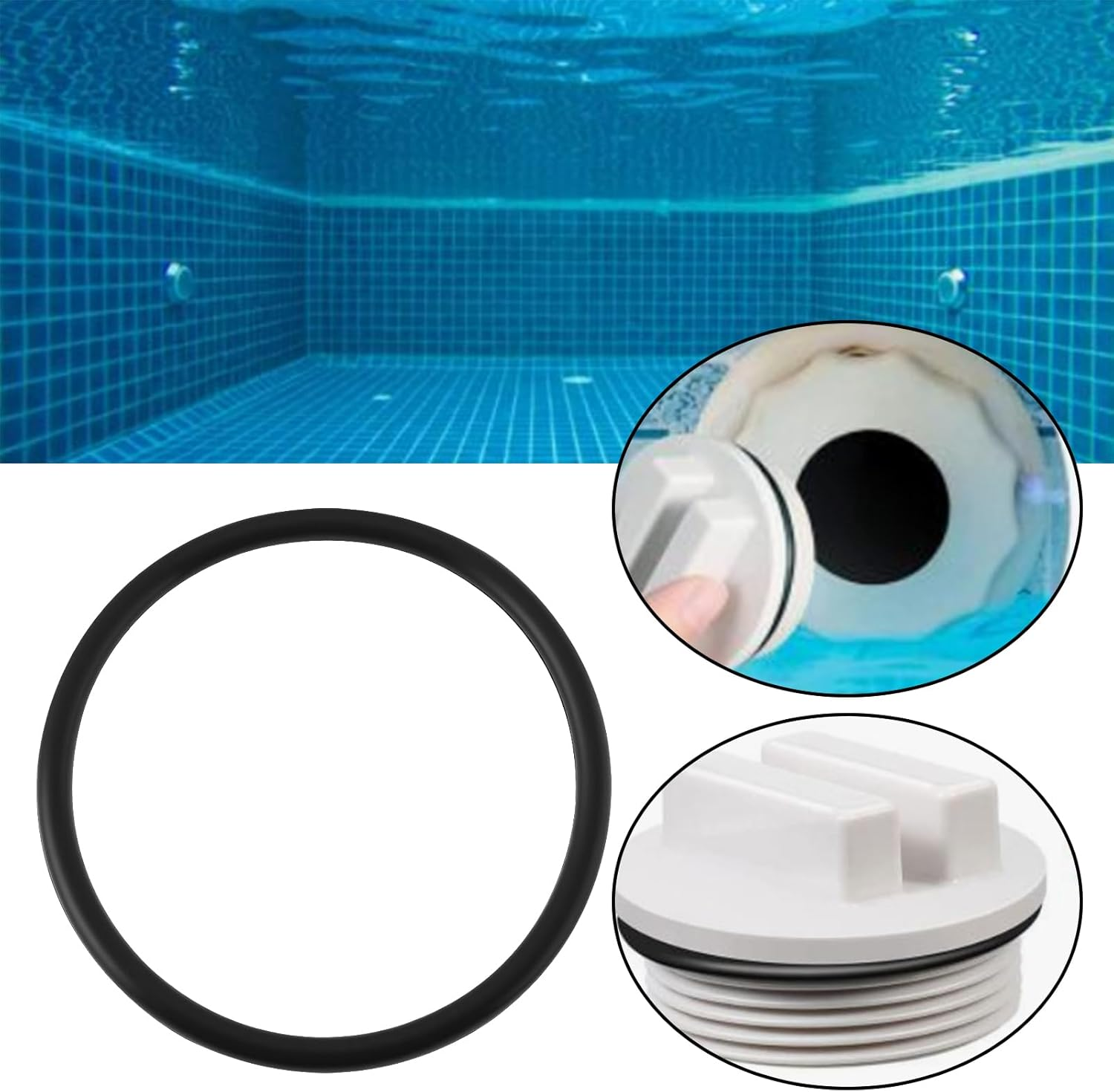 12PCS Swimming Pool Drain O-Ring Compatible with Hayward SP1022C 1-1/2 Inch MIP Compatible with Pentair 19174 190030 1.7X2X1/8 Inch image number 6