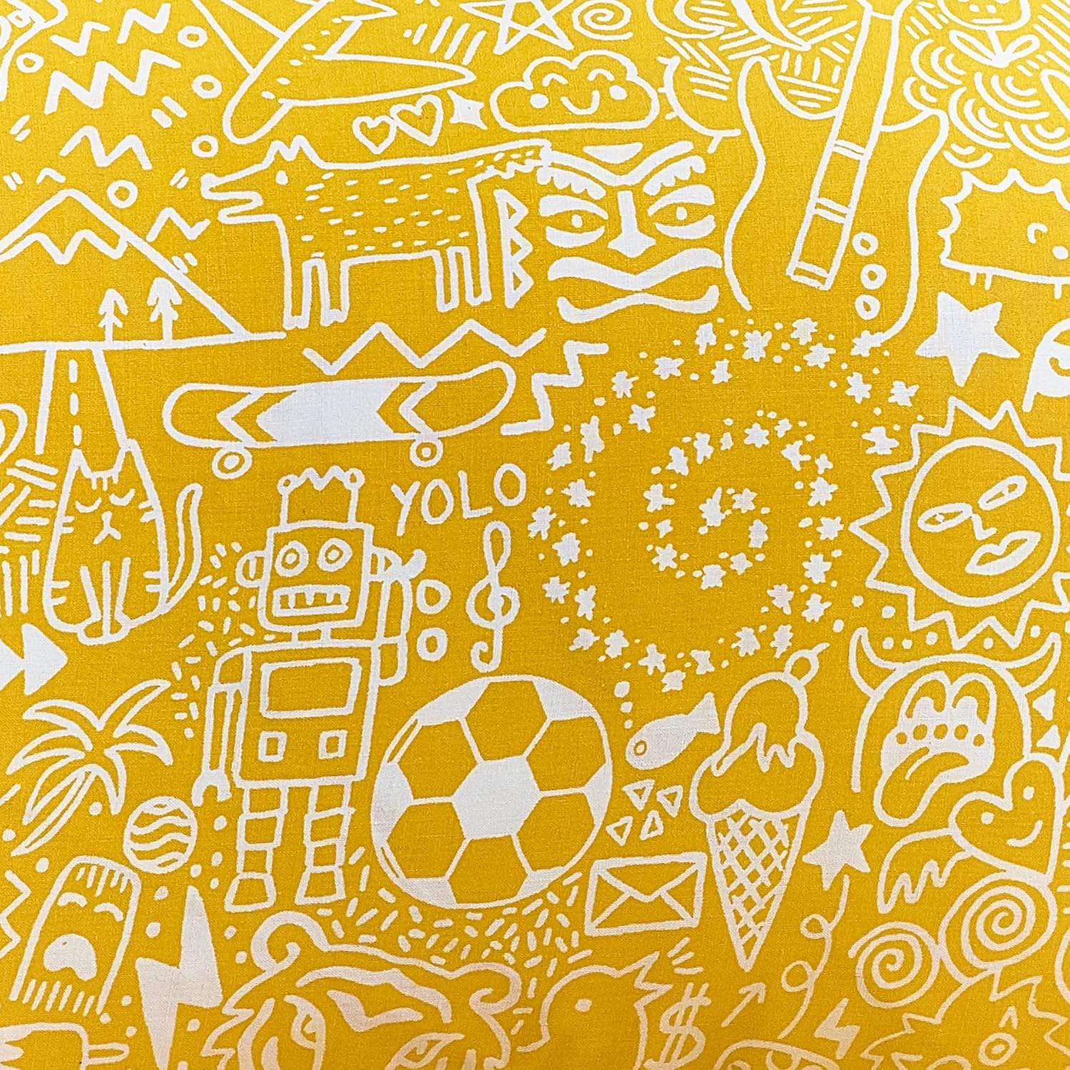 Style Lab Doodles Duvet Cover Set, White/Black, Double image number 6