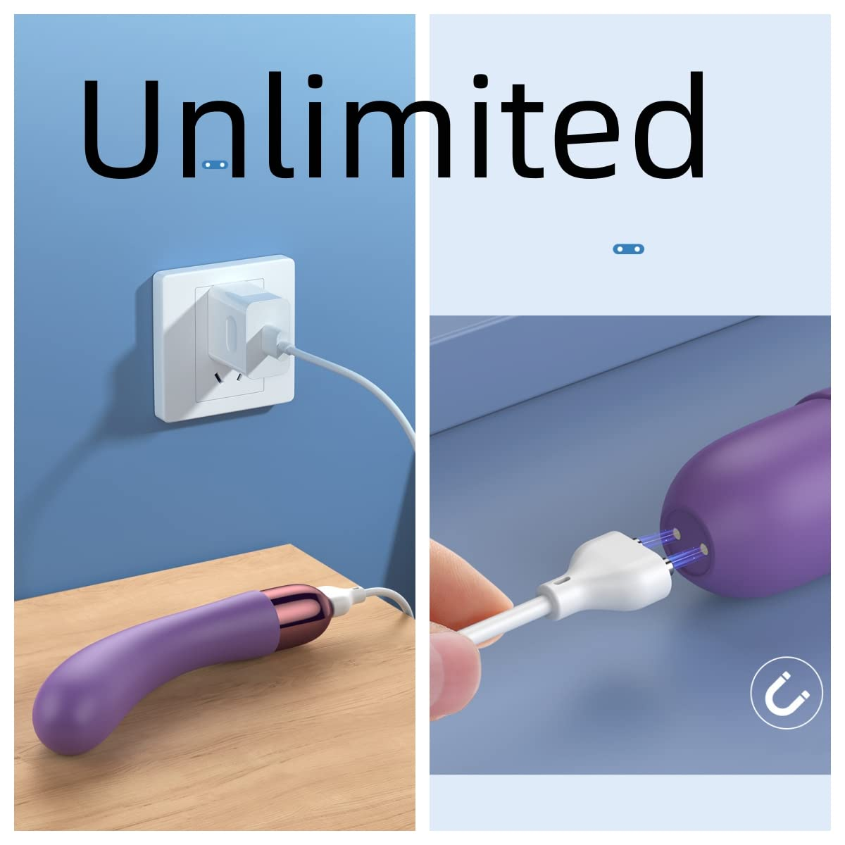 Kwevos Magnetic USB DC Charger Cable Replacement Charging Cord, Single Polarity(S-S) 31.4Inch Long- 10MM/0.39'', for Toys/Vibrators/Facial Cleanser/Electric Toothbrush/Flashlight/Juicer image number 1