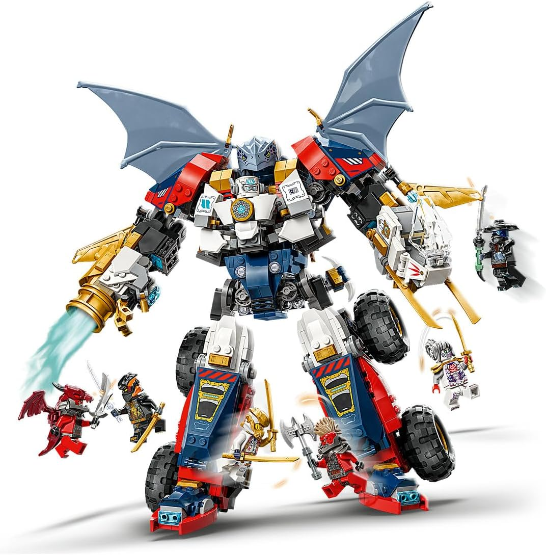 LEGO NINJAGO 4In1 Zane&rsquo;S Ultra Combiner Mech Toy for 9+ Year Old Boys & Girls, Rebuilds into Kids Toy Jet, Car Model, Dragon & Ninja Figure, Incl. 6 Minifigures, Dragons Rising Building Set 71834 image number 5