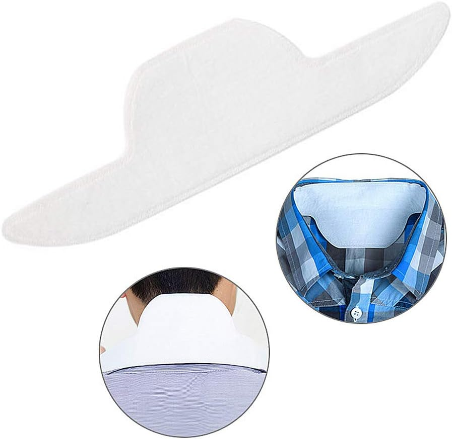 Adecco LLC 20 PCS Disposable Neck Collar Sweat Pads, Collar Shirt Protector, Absorbent Collar Liners Pads, Invisible Protection against Sweat & Stain for Women and Men image number 2