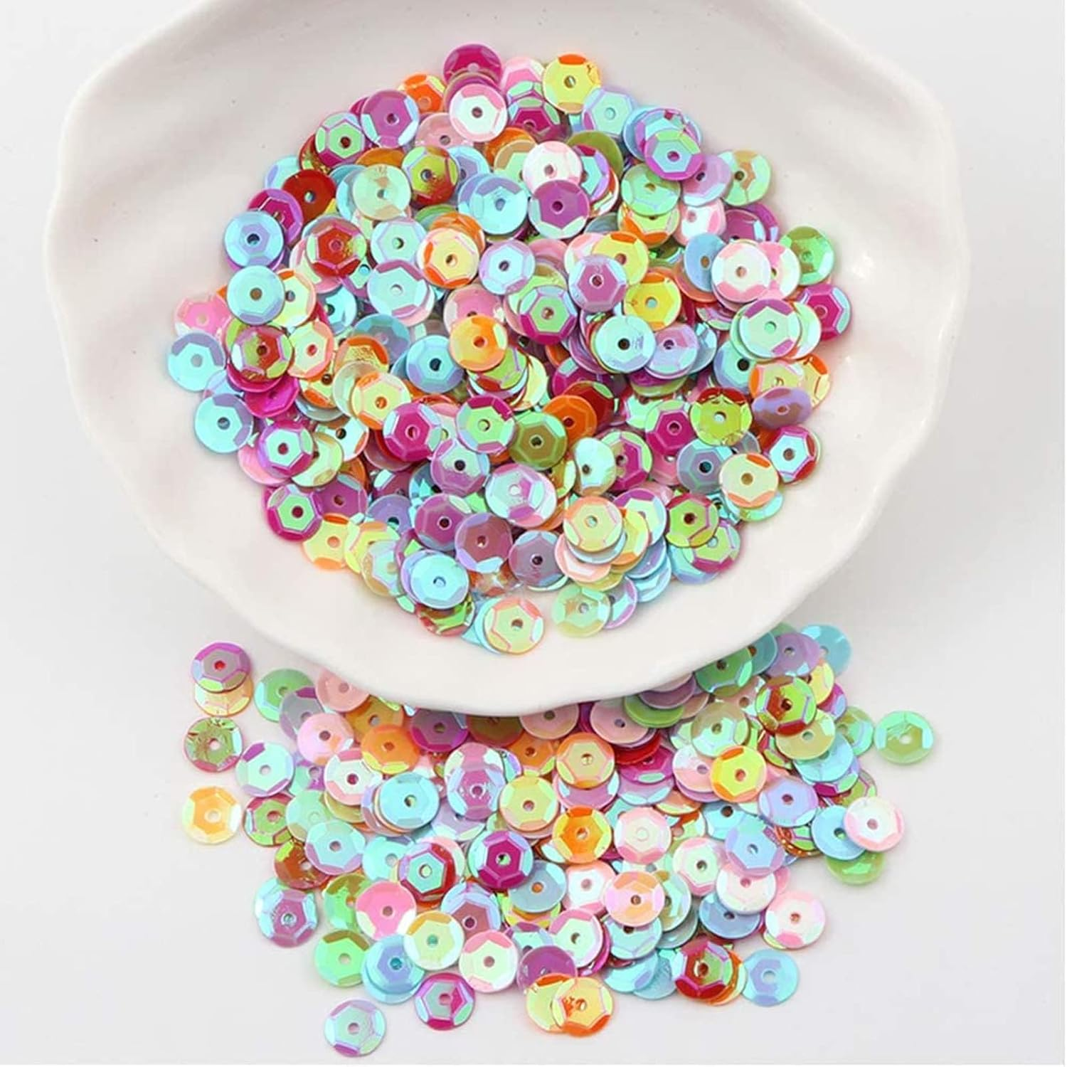 36000 Pieces 24 Colours 5 Mm Sequins Craft Colourful Sequins with Box Loose Craft Glitter Rainbow Sequin Cup Rainbow Cup Sequin for DIY Crafts image number 3
