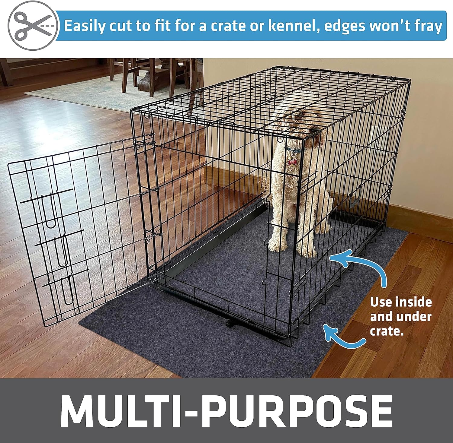 Drymate Dog Playpen Mat, Absorbent, Waterproof, Non-Slip, Machine Washable, XL Size (60&rdquo; X 74&rdquo;), Reusable Puppy Pad for Training, Whelping, Housebreaking, Incontinence, and Crate/Kennel (USA Made) image number 4