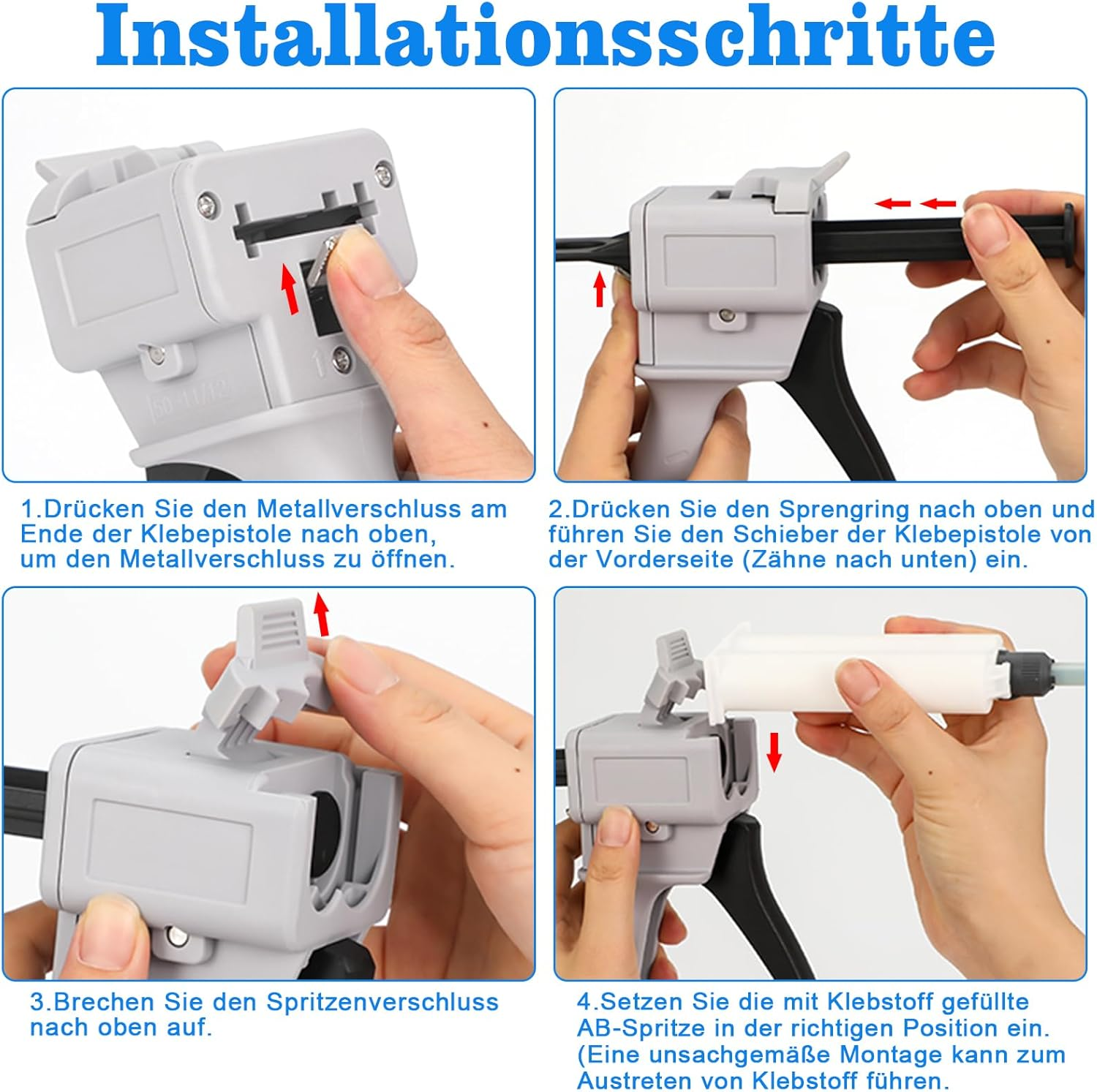 50 Ml AB Epoxy Glue Gun Handle Glue Mixed Dosing Gun for Mixing (2 Components 1:1 50 Ml)