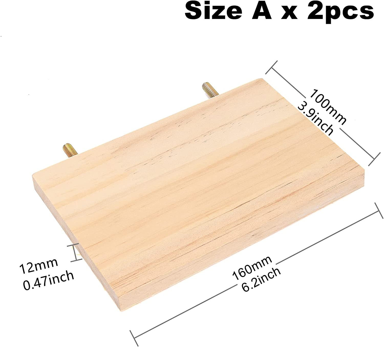 4Pcs Pet Wooden Platform Stand Active Rectangular Springboard Toy for Chinchilla, Hamster, Parrot, Gerbil,Small Animals image number 6