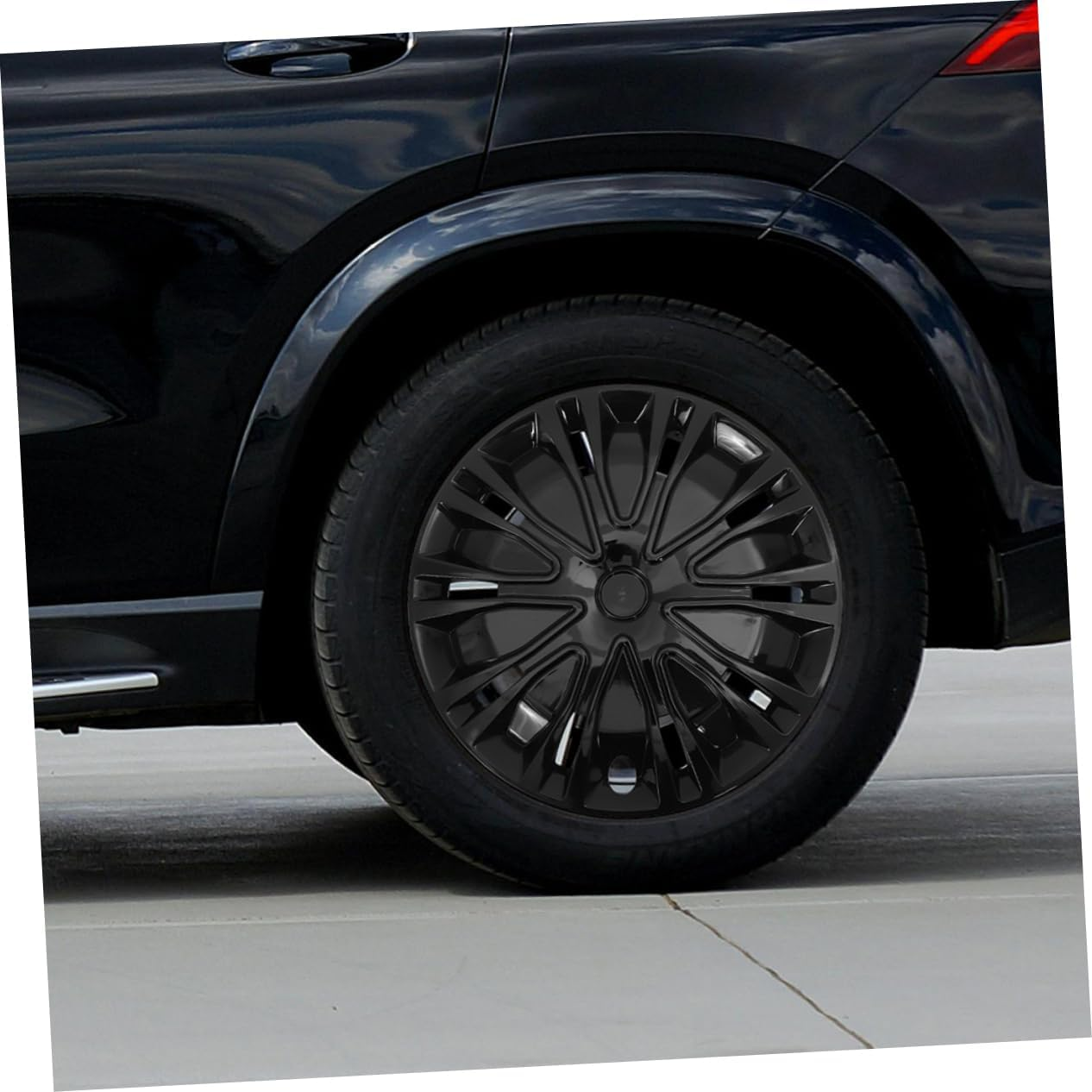 GETAJGHSD 15-Inch Car Hubcaps Decorative Wheel Hub Covers Full Black Rim Caps Universal Automotive Wheel Covers for Vehicle Exterior Trim image number 2