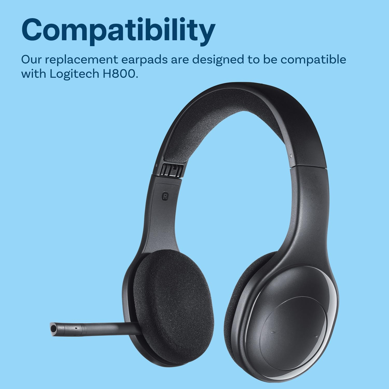 MMOBIEL Replacement Ear Pads for Logitech H800 Headphones Foam Headphones Ear Pads - Replacement Pads - Black image number 3