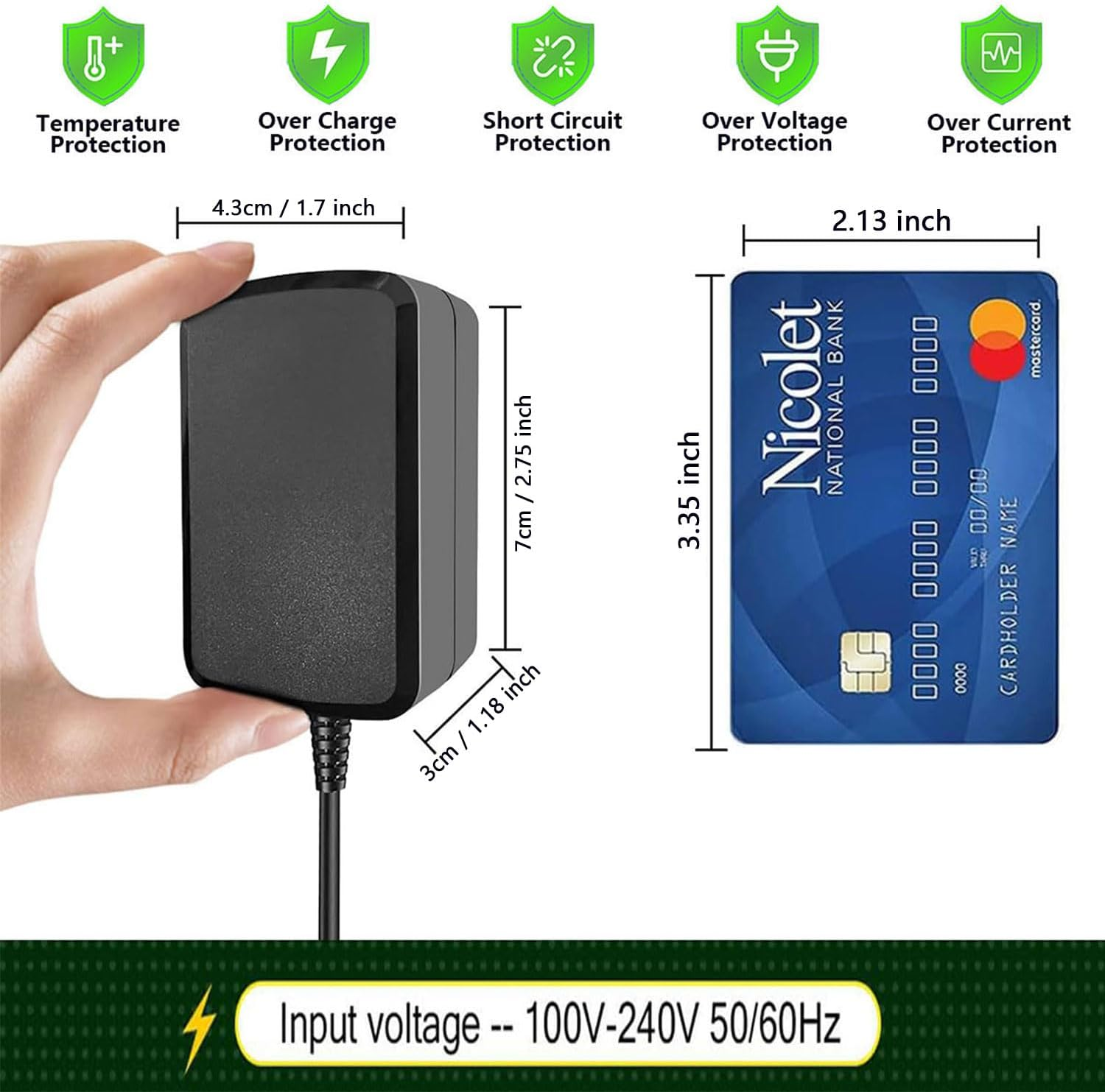 SAA Certified 12V 2A Power Supply, 12Volt 2Amp AC/DC Adapter Wall Charger for LED Strip Light, CCTV Camera, Electric Breast Pump, Router, Cable Modem, Yamaha Keyboard, Christmas Treet image number 3