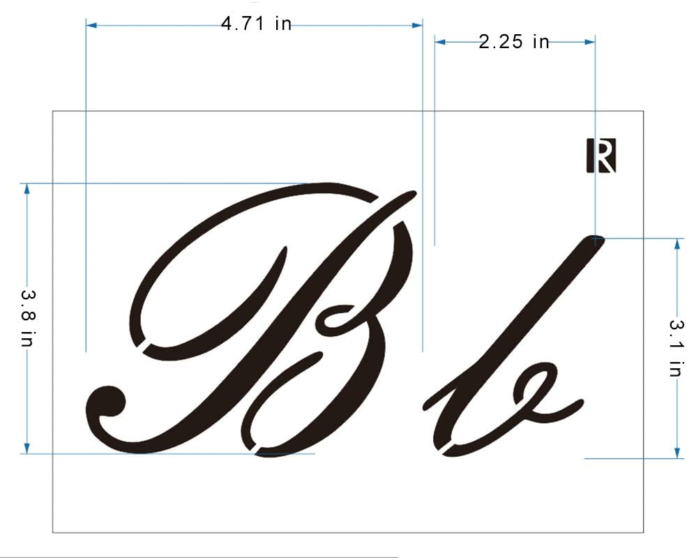 Letter Stencils Cursive Letter Stencils Calligraphy Stencil Letters Cursive Alphabet Letter Number Drawing Painting Stencils Scale Template Sets for DIY Painting Craft for Painting on Wood image number 3