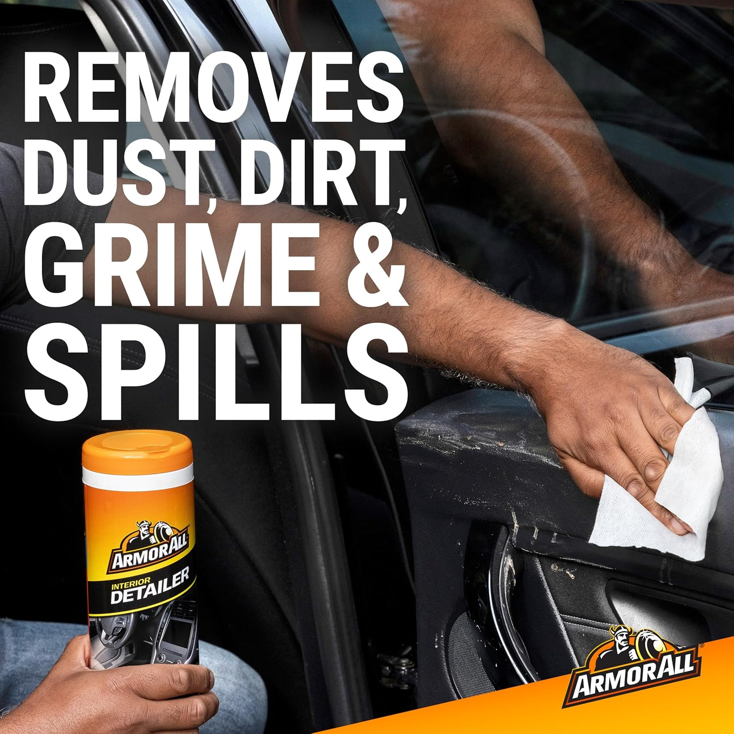 Armor All Car Detailer Wipes by Armor All, Interior Car Wipes for Dirt and Dust, 25 Count image number 1