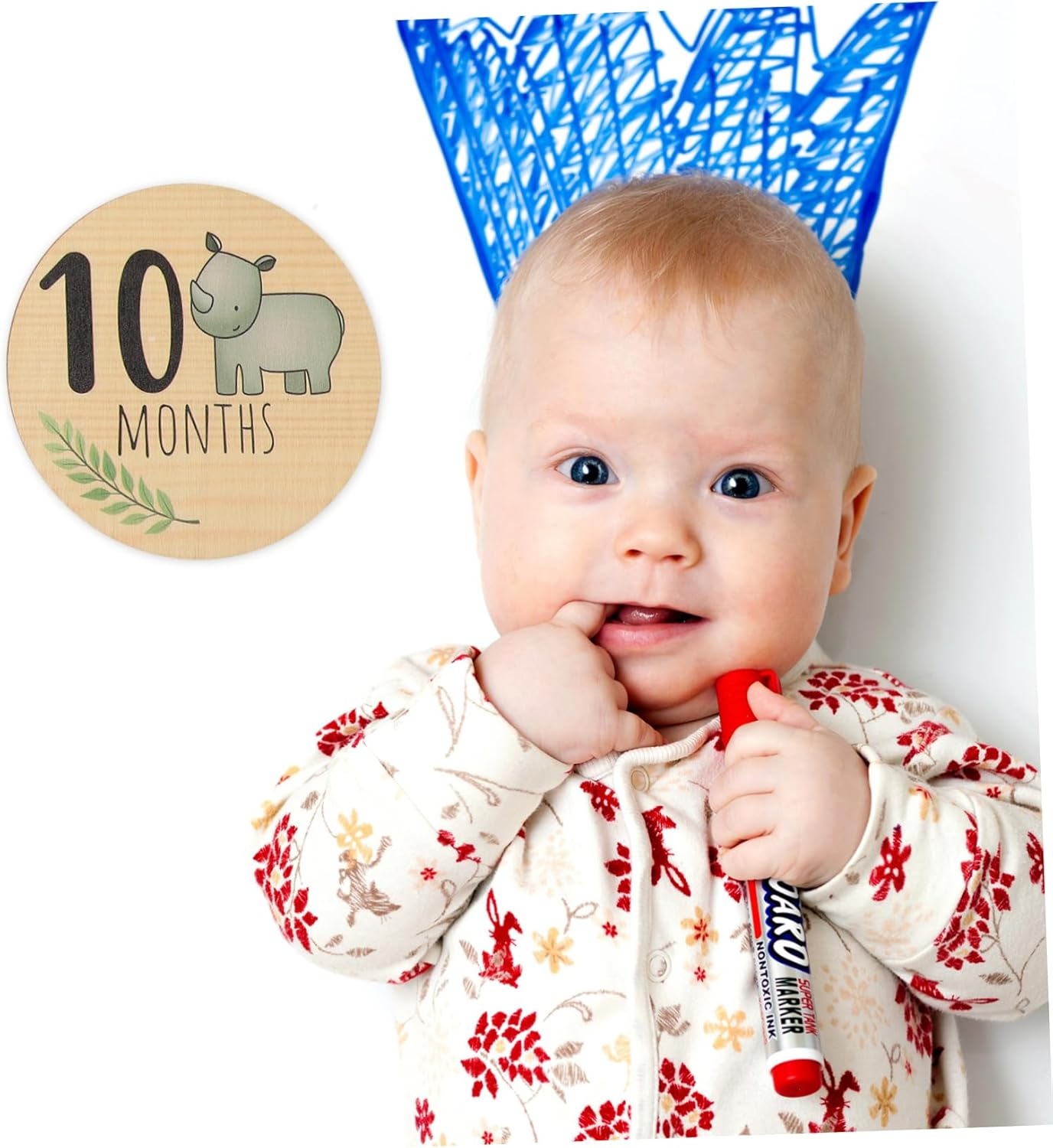 7Pcs Wooden Milestone Cards Newborn Birth Announcement Signs Boy Girl Months Milestone Photo Props for Girl Boy image number 3