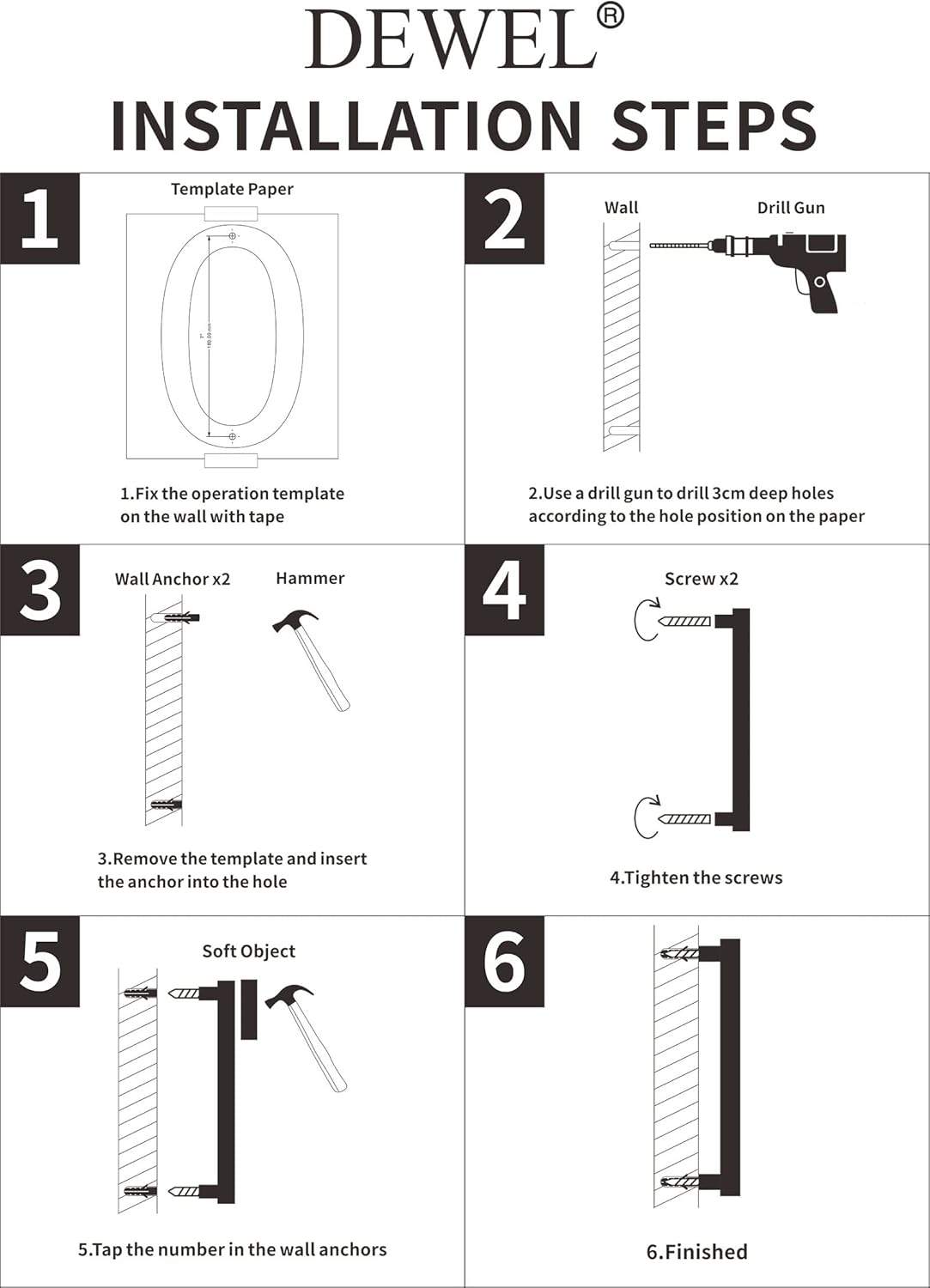 DEWEL Modern House Numbers for outside - Floating Large 8 Inch Silver Address Numbers for House, Door, Farmhouse, Street - Both Floating & Flush Styles - House Number 4 image number 1