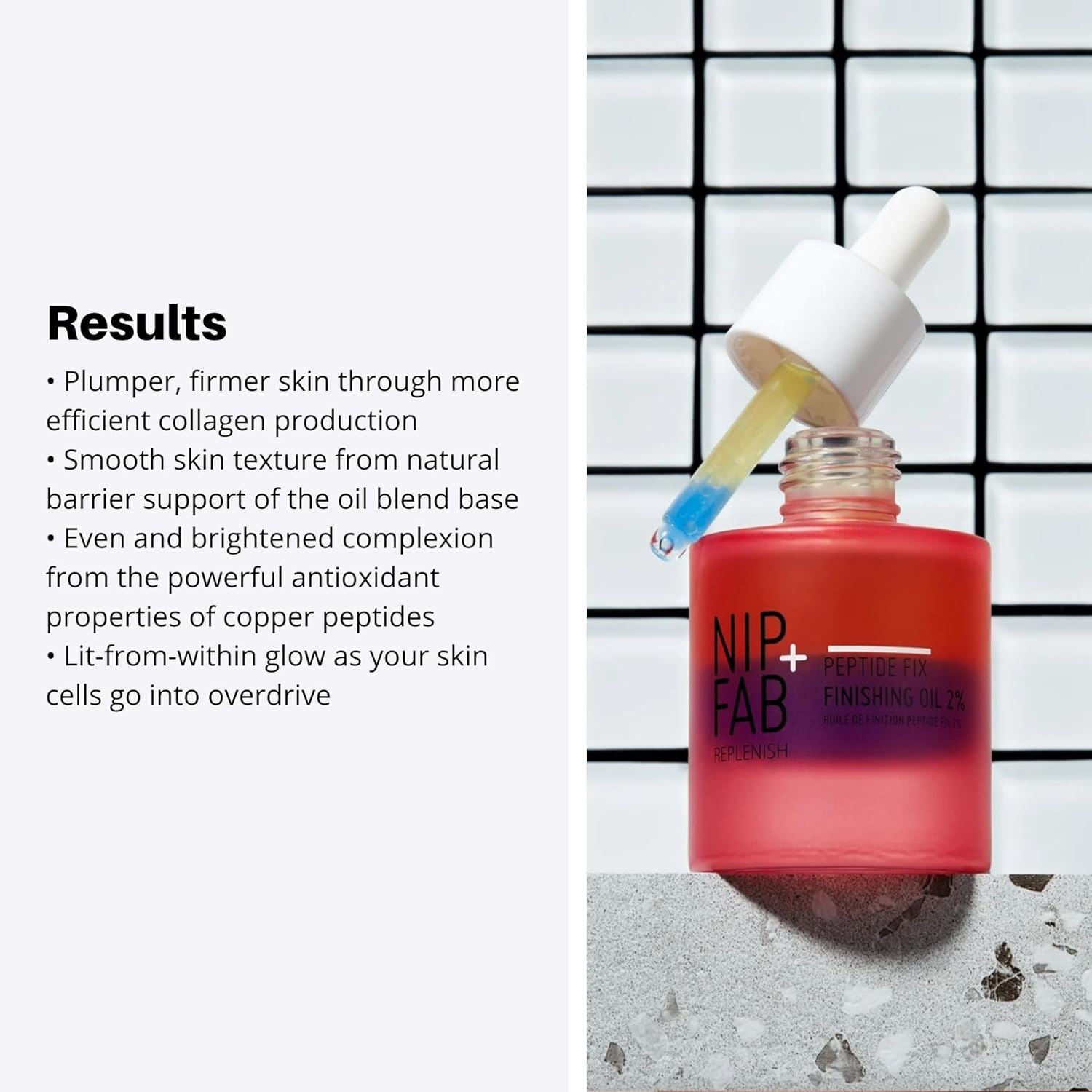 Nip+Fab Peptide Fix Finishing Oil 2%, 30 Ml, Perfect Finish for All Skincare Routines, for All Skin Types, Support the Skin Barrier for a Smoother, Firmer-Looking Complexion image number 1