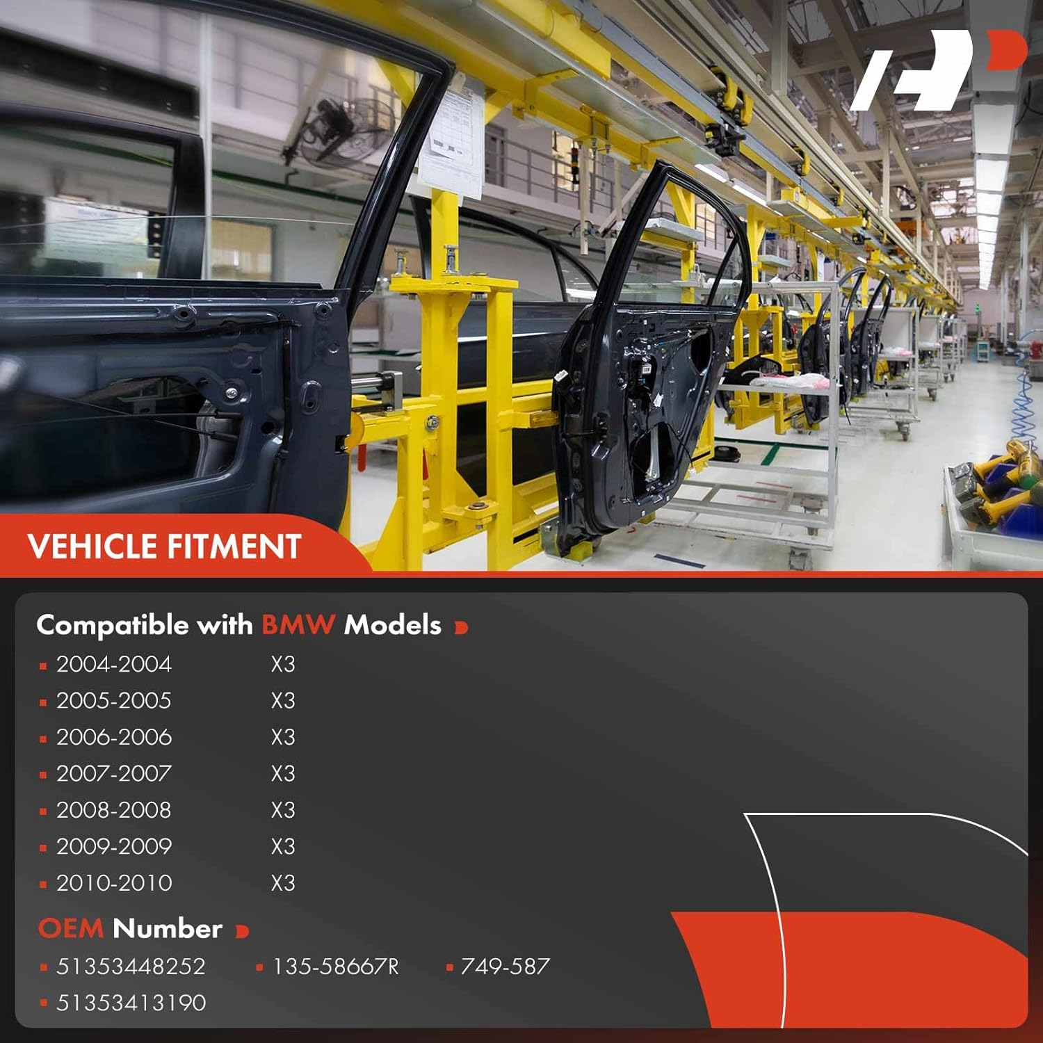 A-Premium Power Window Regulator without Motor for BMW X3 E83 2004-2010 Rear Right Passenger Side