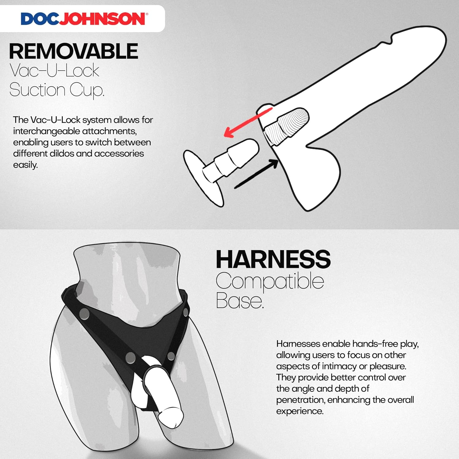 Doc Johnson the Realistic Cock with Removable Suction Cup - ULTRASKYN - 8 Inch - F-Machine and Harness Compatible Dildo - Vanilla image number 6