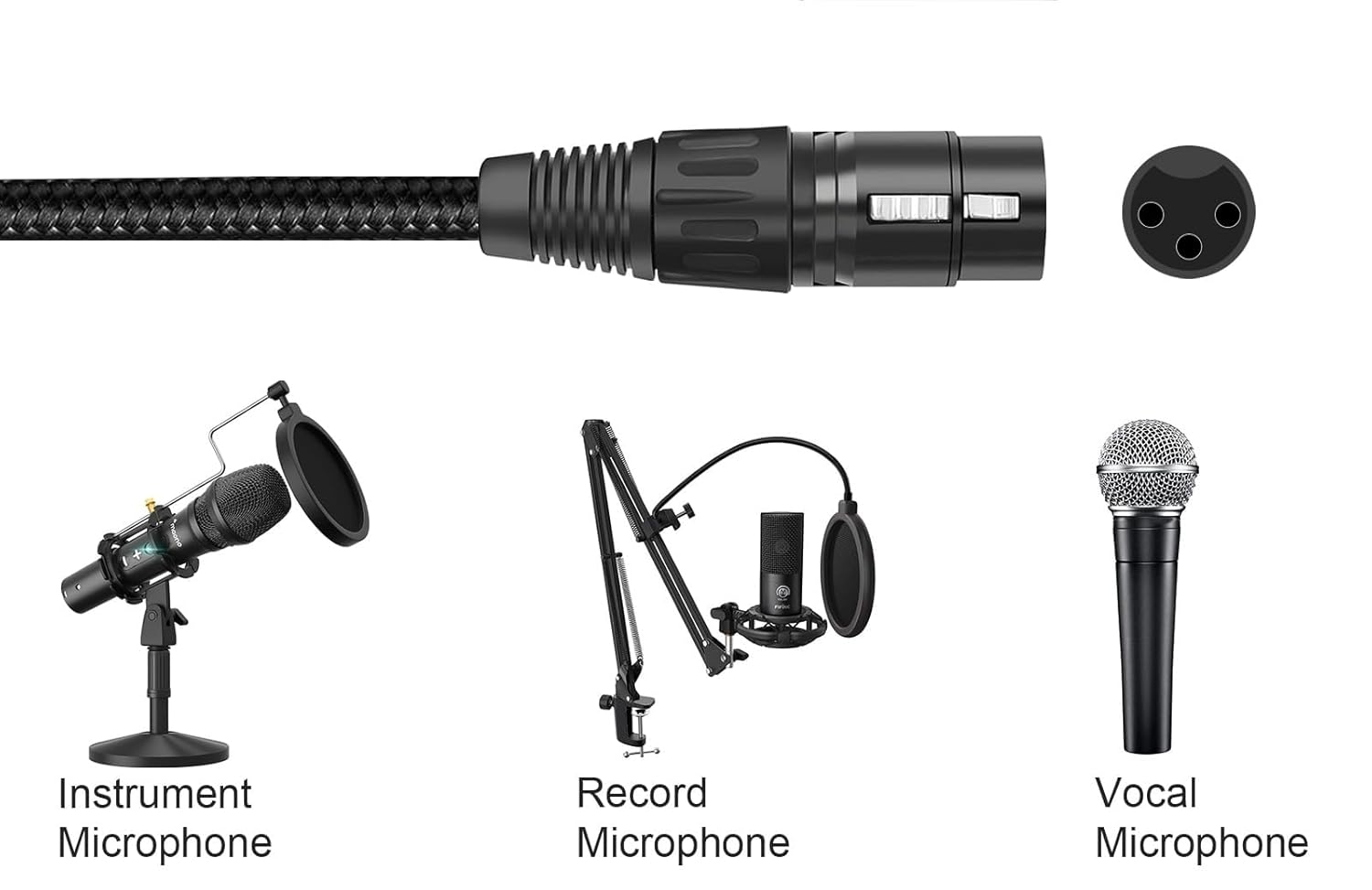 USB to XLR Cable, 3 M, for Phone to Microphone, Studio, Audio, Link Cable, Compatible with Mac OS X, Windows 98SE, 2000, XP, Vista, Windows7, Windows 8, Audio Video, Accessories USB Microphone Cable. image number 2