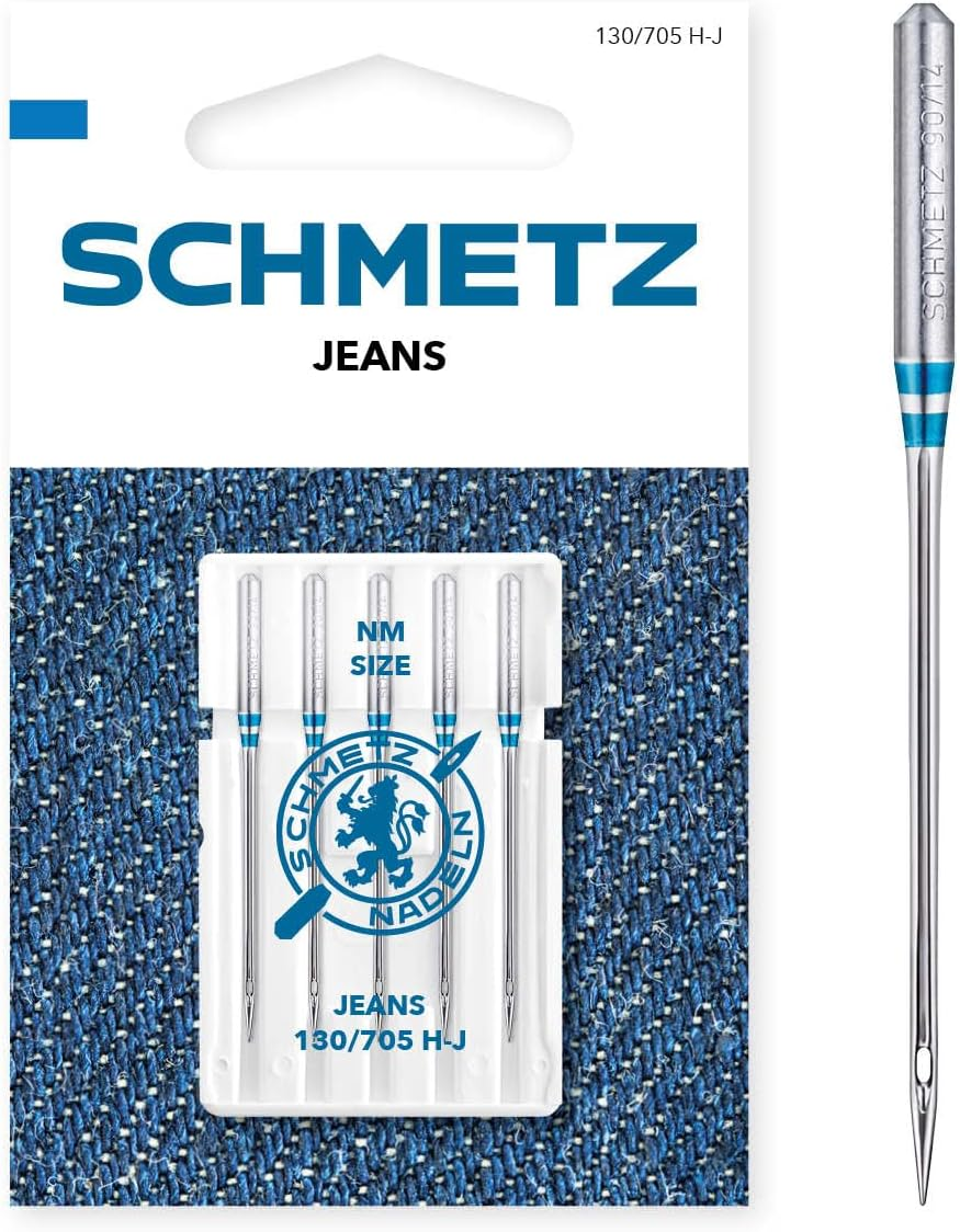 SCHMETZ Sewing Machine Needles| 5 Jeans Needles | 130/705 H-J| Needle Size 100/16