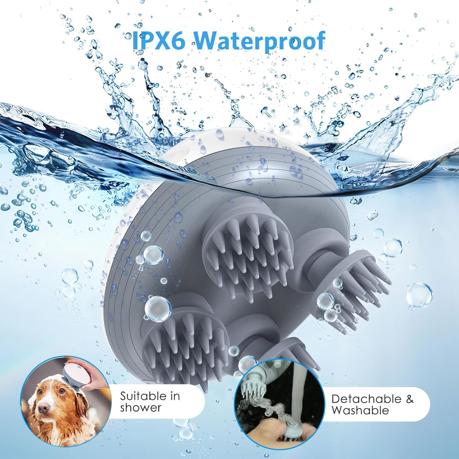 Olipiter Upgraded Handheld Electric Pet Massager for Dogs and Cats (White), Electric Scalp Massager image number 5