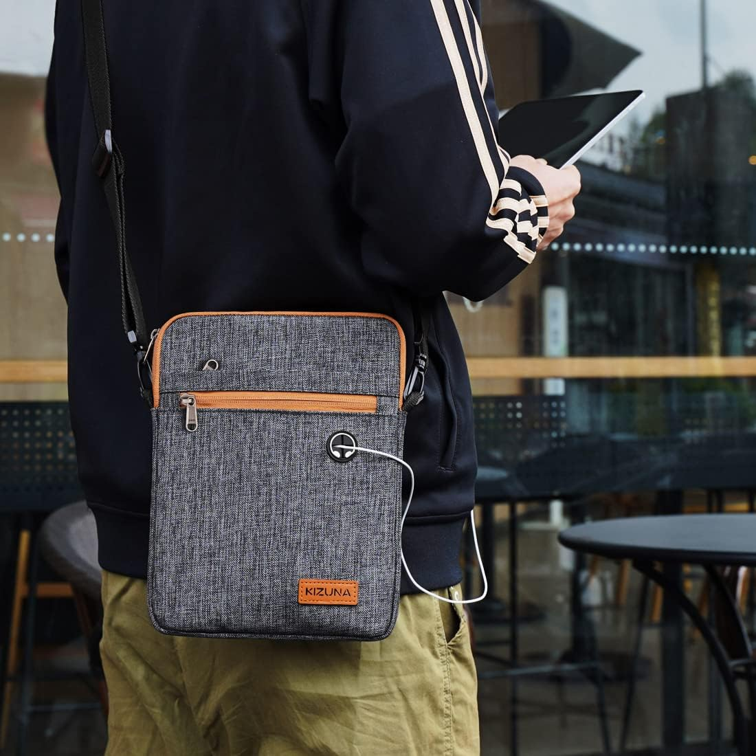 KIZUNA 10 Inch Tablet Sleeve Ipad Bag Water Resistant Shoulder Bag for 11" Ipad Pro M2/10.9" Ipad A14/10.9" Ipad Air 5/Ipad 10.9"(10 Gen)/Apple 10.2" Ipad/10.5" Surface Go 3/Galaxy Tab S6,Brown - Brown image number 5